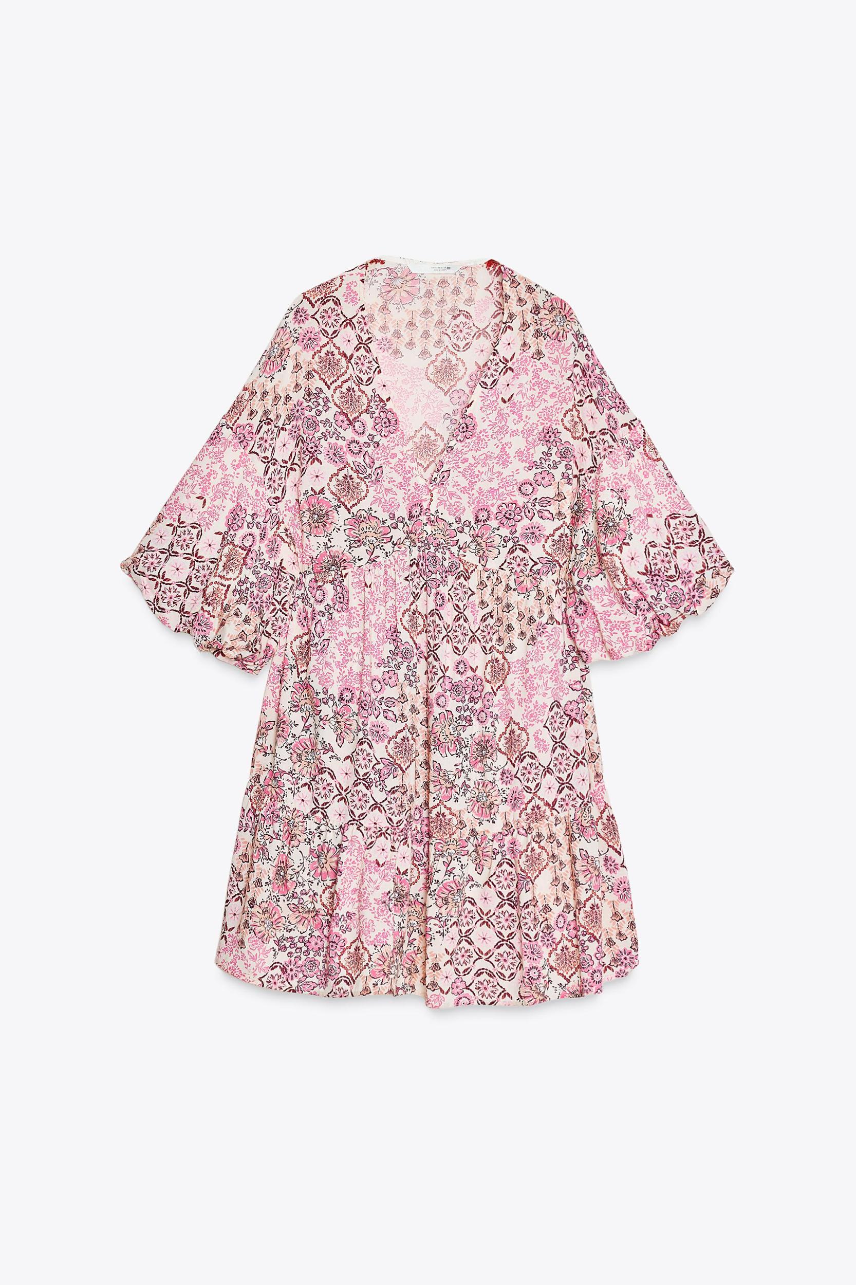 PUFF SLEEVE PRINT DRESS Product Image