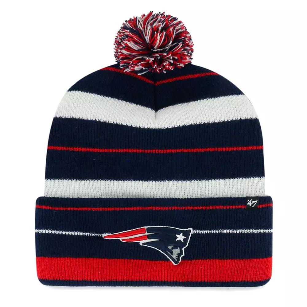 Women's '47 Navy New England Patriots Powerline Cuffed Knit Hat with Pom, Blue Product Image