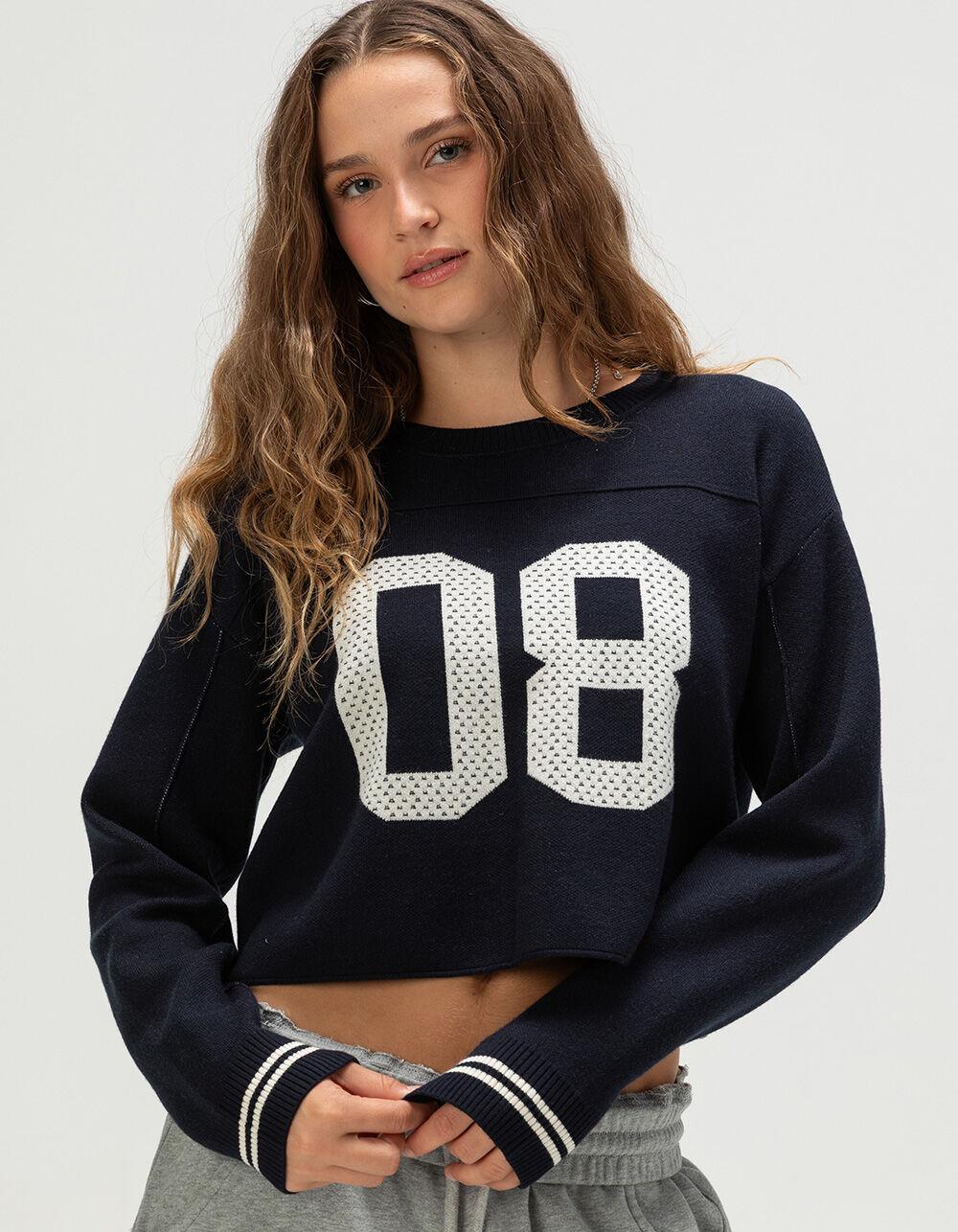 RSQ Womens Number Crop Sweater - NAVY Product Image
