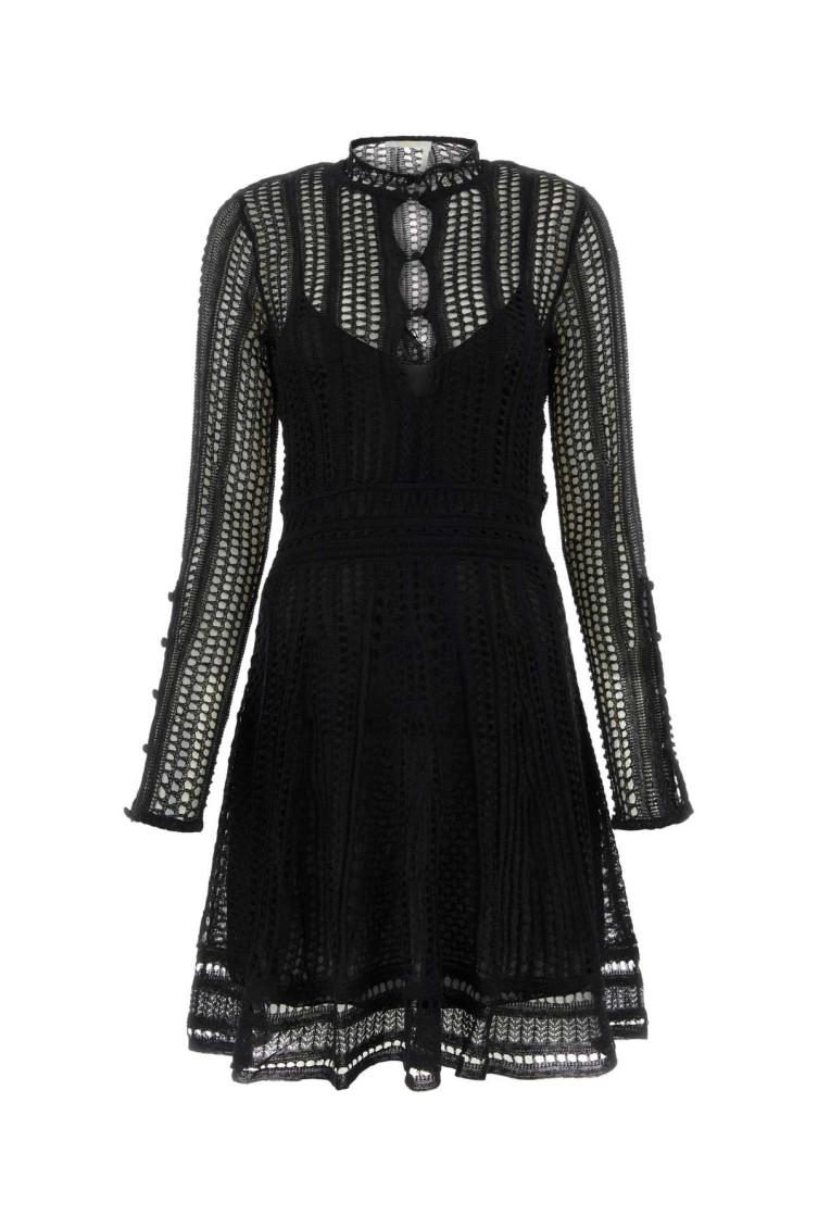 CHLOÉ Black Linen Blend Mini Dress Product Image