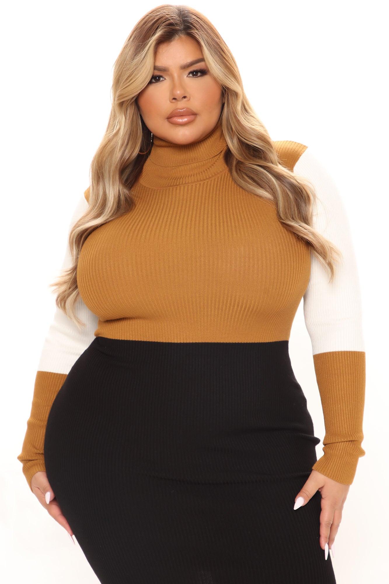 Starting Over Sweater Mini Dress - Black/combo Female Product Image