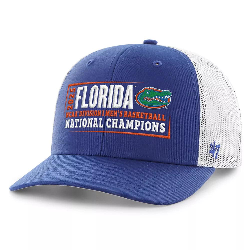 Men's '47 Royal Florida Gators 2025 NCAA Men's Basketball National Champions Trucker Adjustable Hat, Blue Product Image