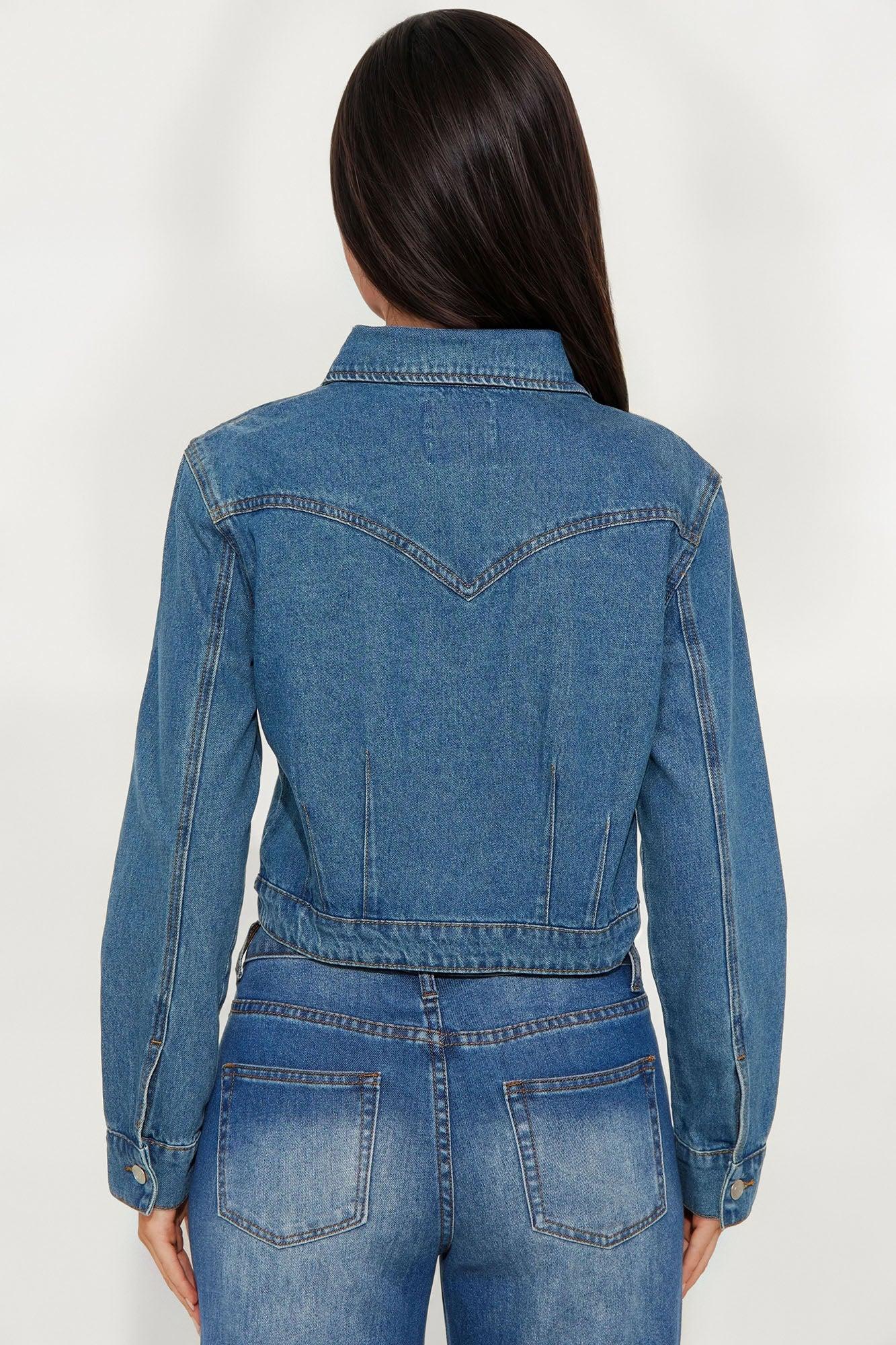 Big Talk Denim Jacket - Medium Wash Female Product Image