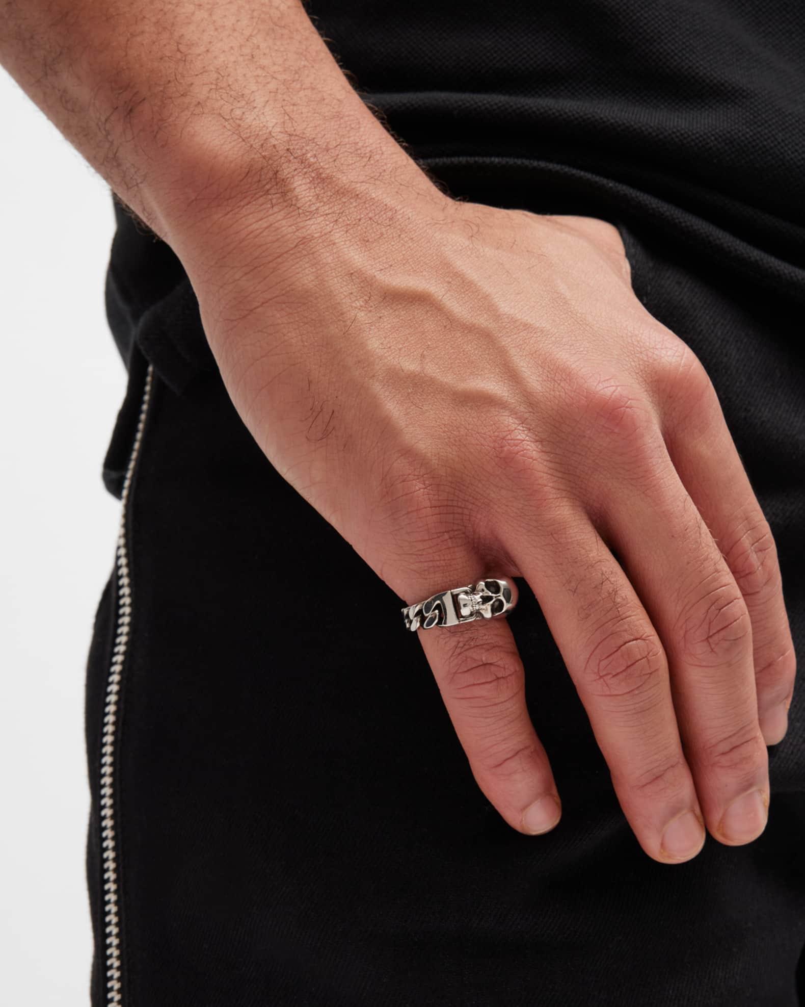 Men's Skull Curb Chain Ring Product Image