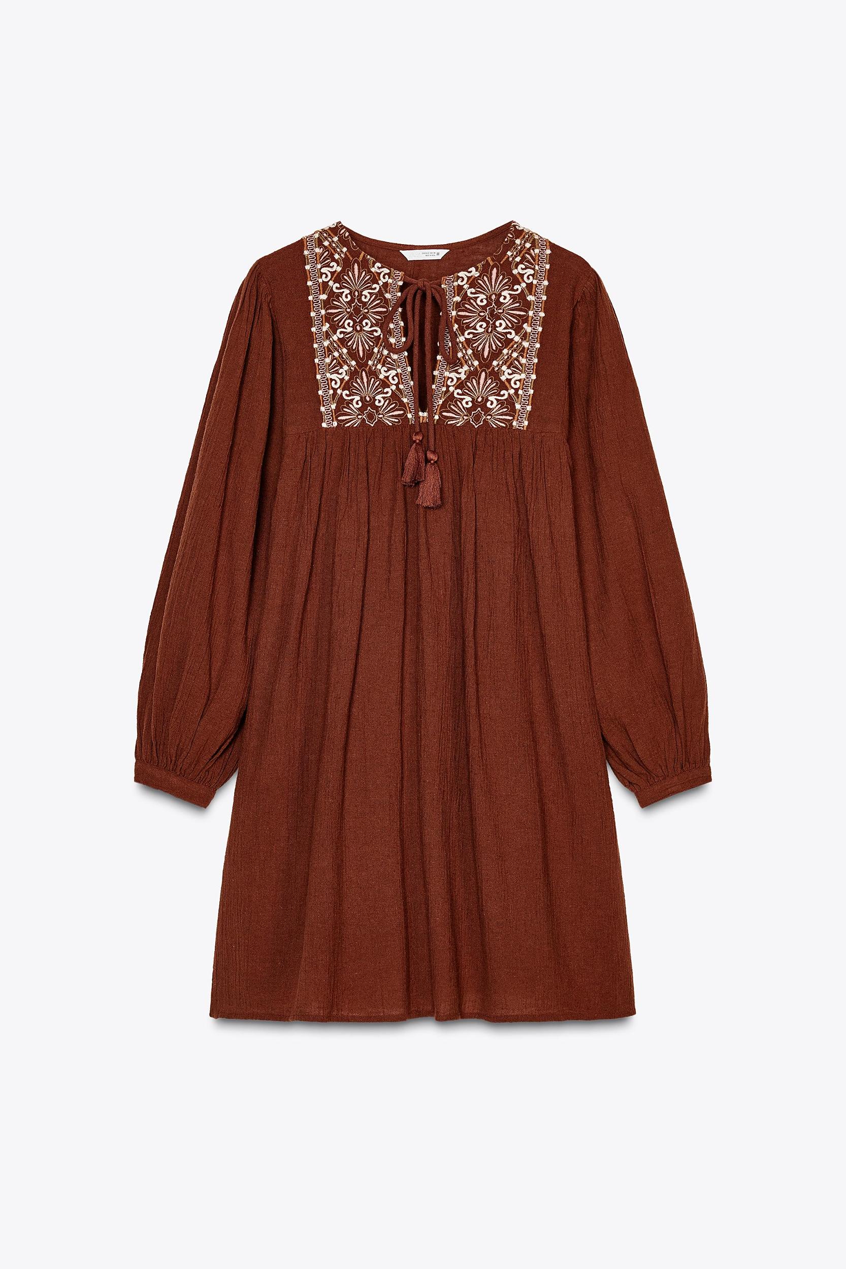 EMBROIDERED SHORT DRESS Product Image