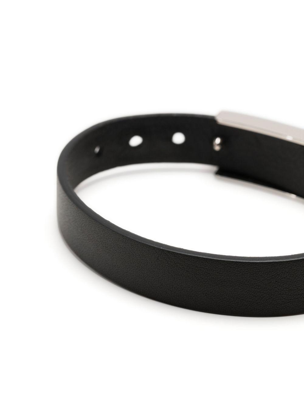 engraved-logo leather bracelet Product Image