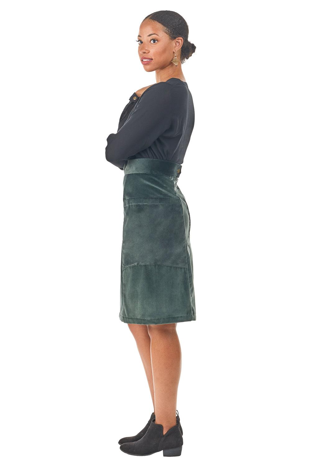 Atheno Skirt in Spruce Velvet Product Image