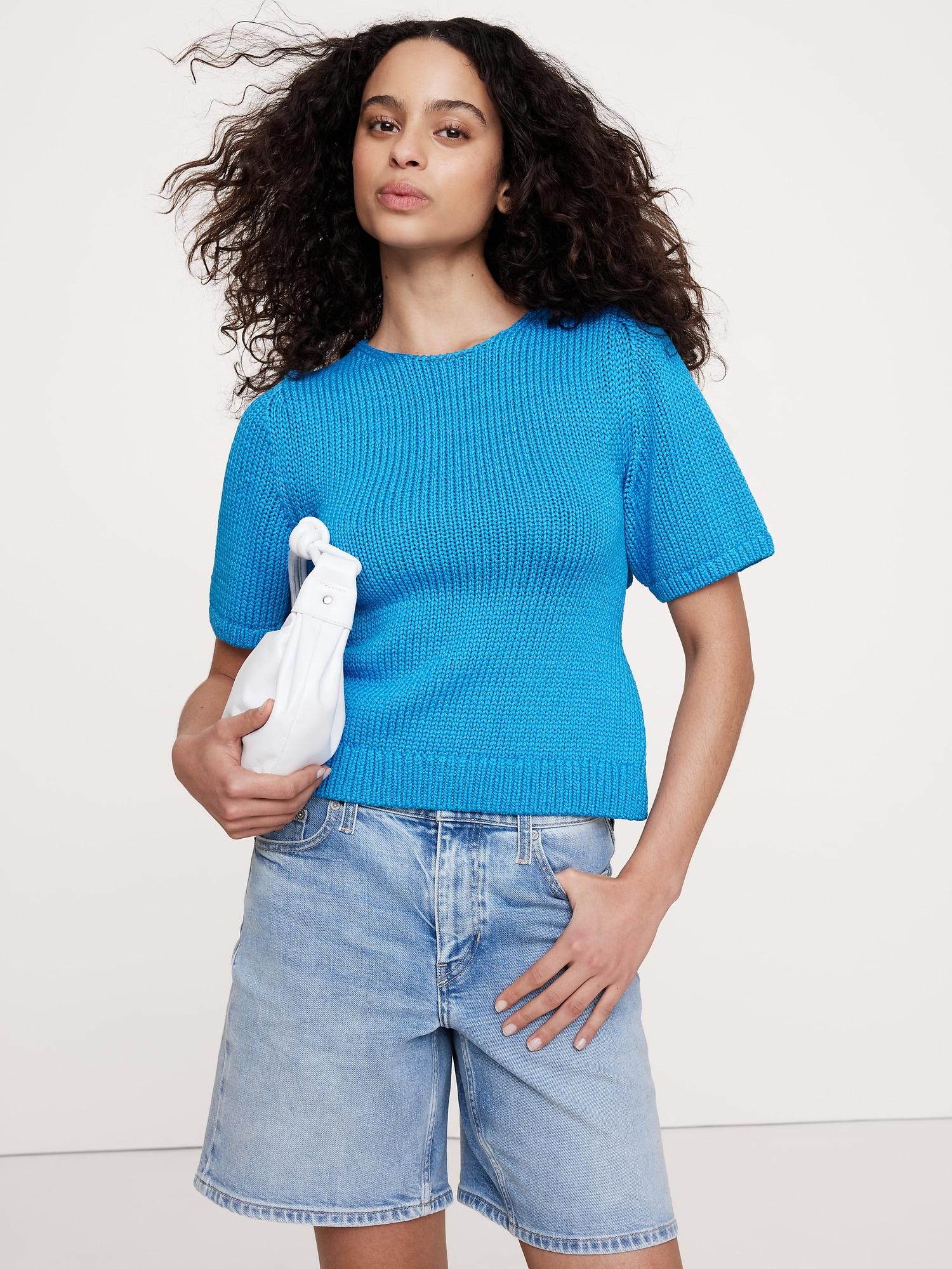 Cotton Open-Back Sweater Top Product Image