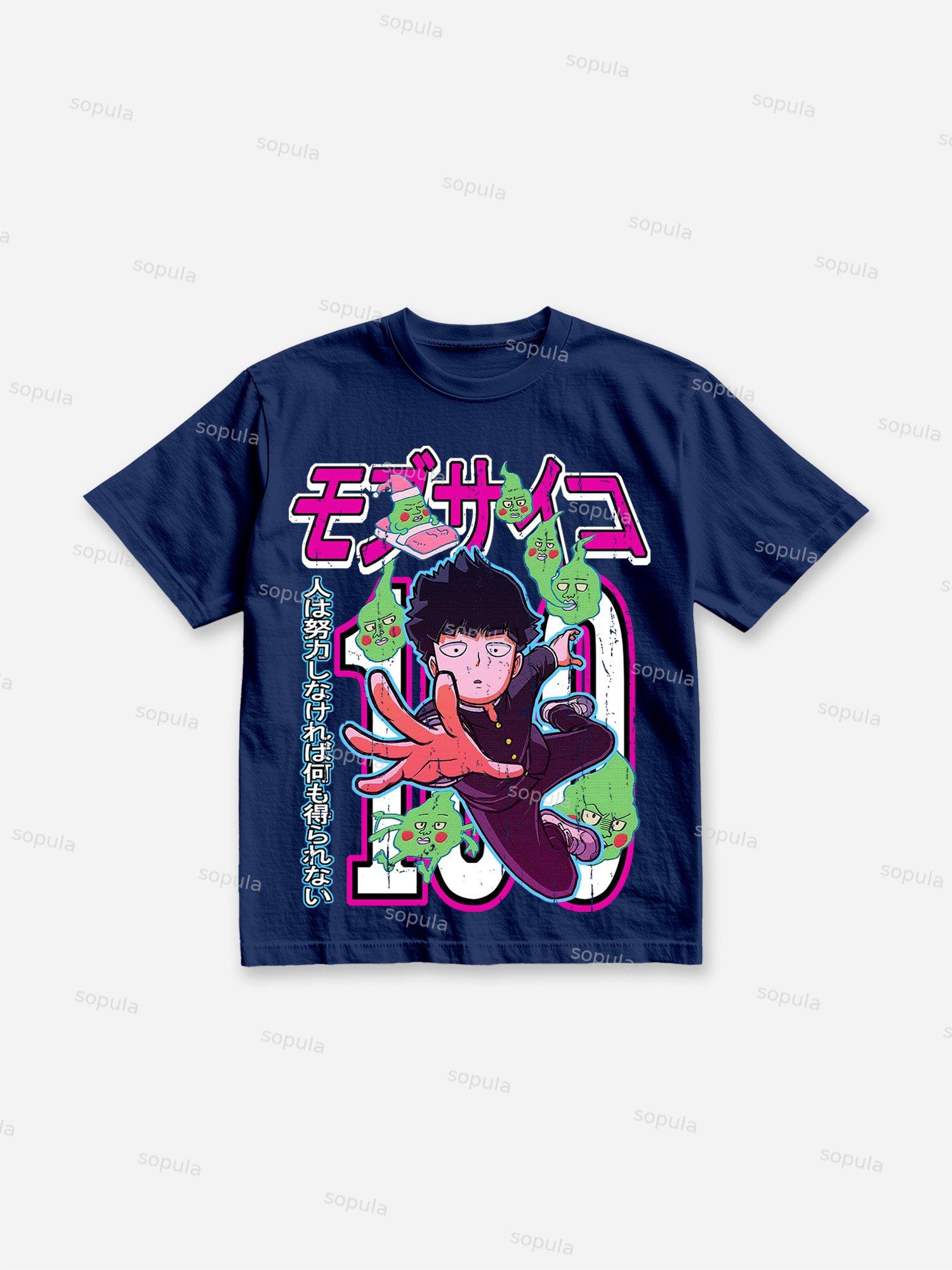 Magic Mob Anime Print Cotton Graphic Tees Product Image