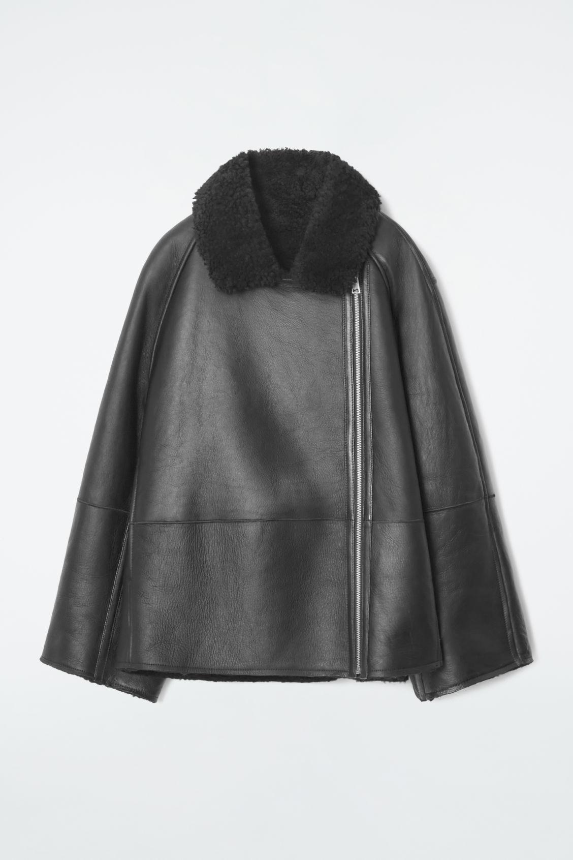 OVERSIZED SHEARLING AVIATOR JACKET Product Image