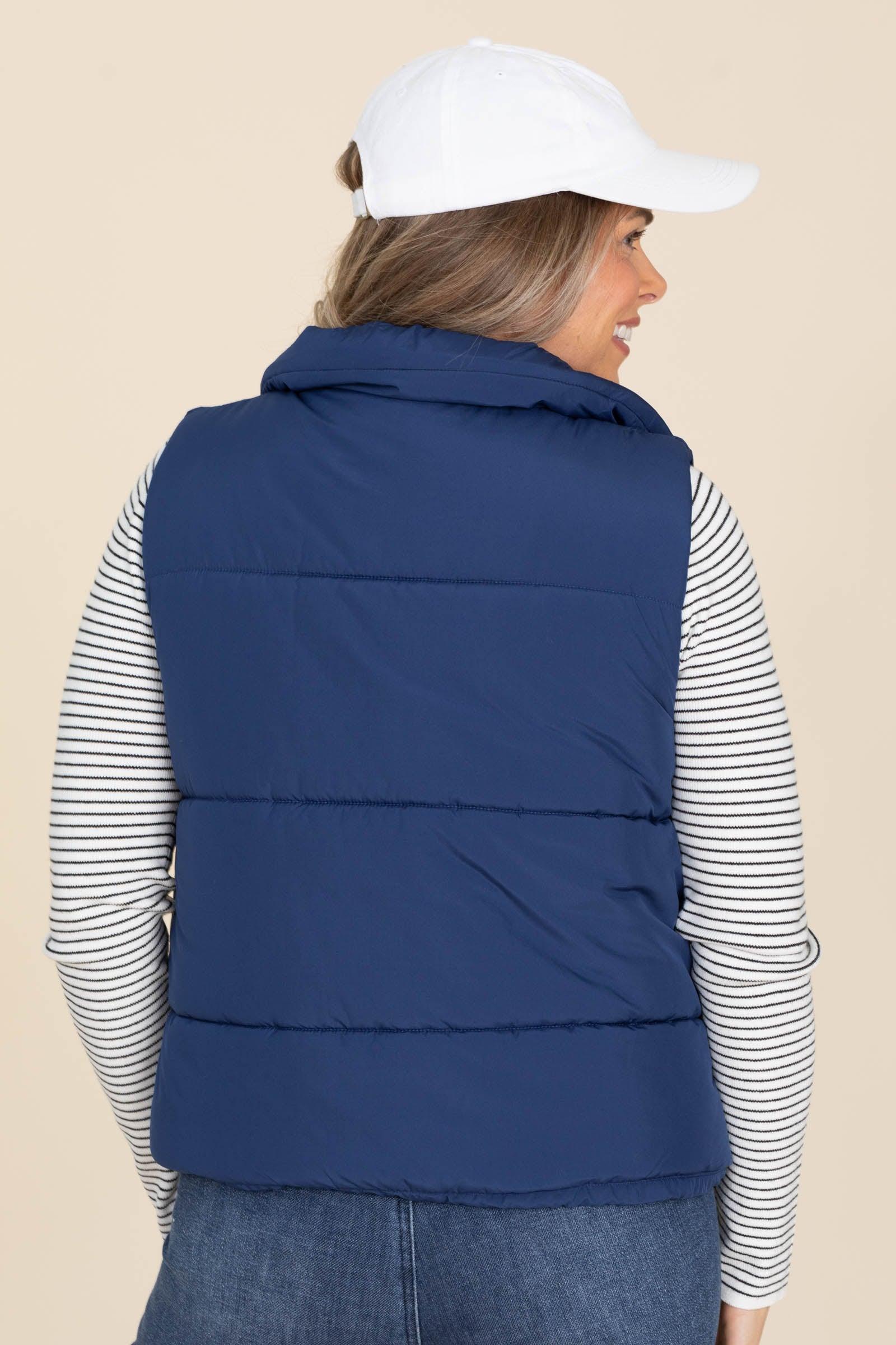 Solid High Neck Puffer Vest Product Image