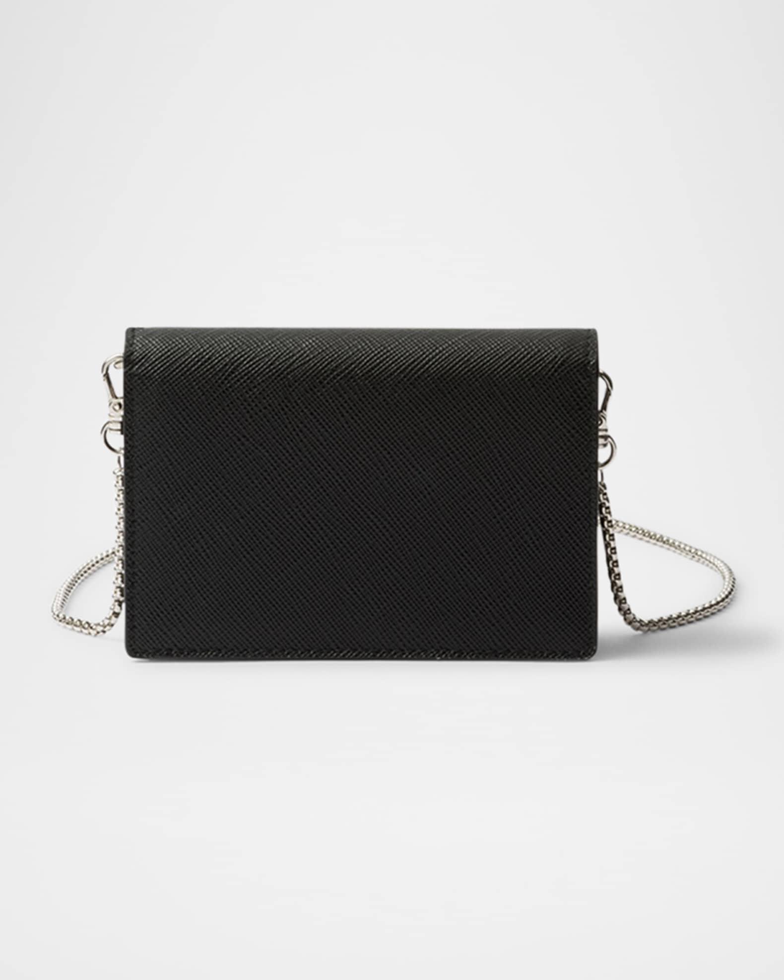 Saffiano Leather Card Holder with Shoulder Strap Product Image
