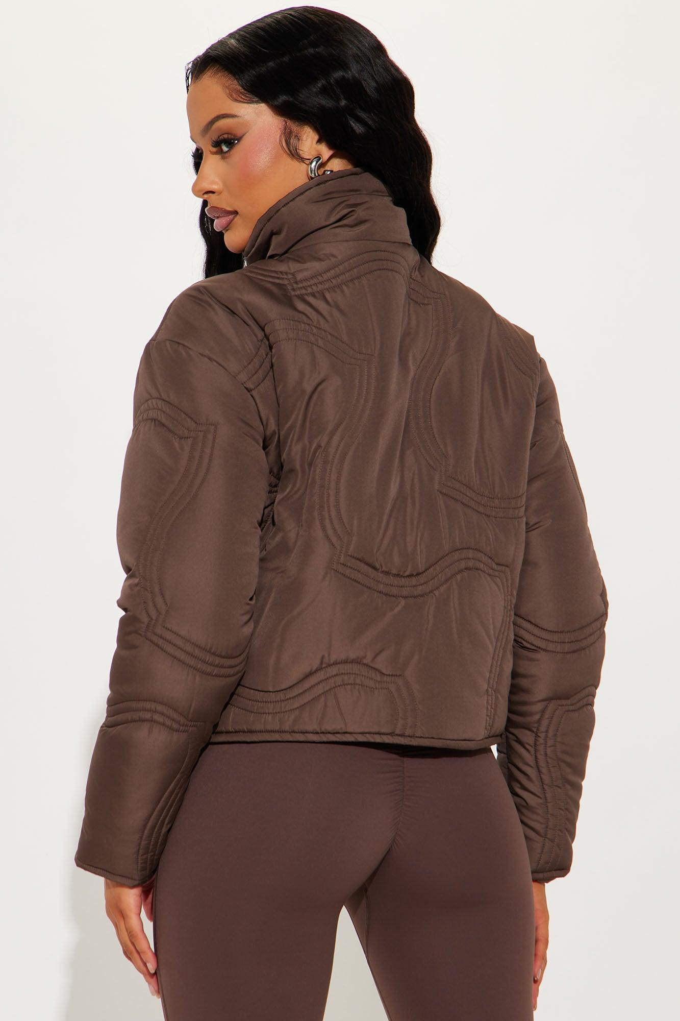 Sky High Light Weight Puffer Jacket - Chocolate Female Product Image