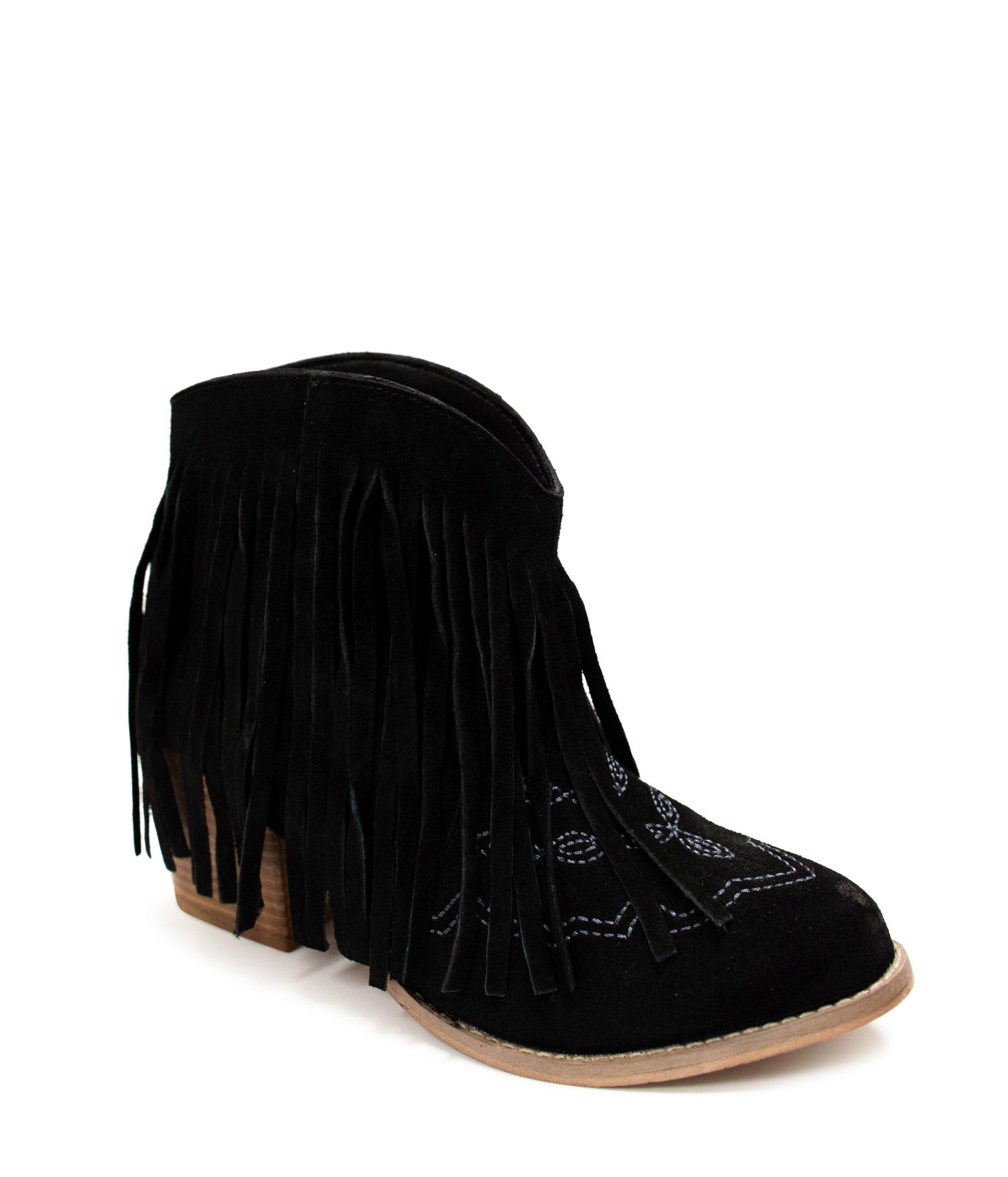 Amos Fringe Ankle Bootie in Tan Suede (Online Exclusive) Product Image