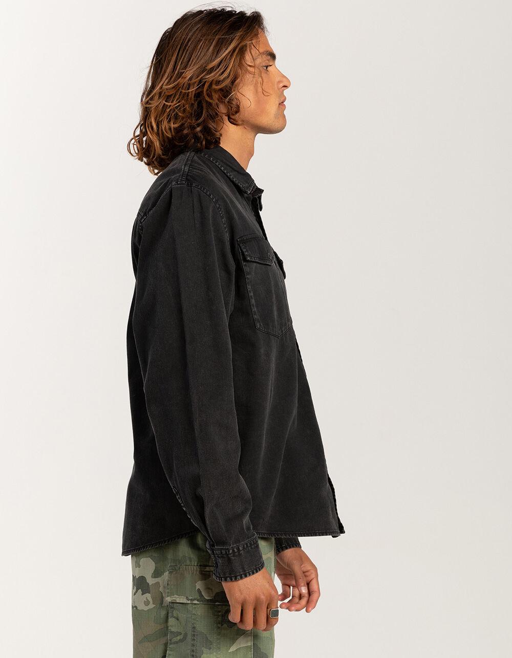 RSQ Mens Washed Twill Shirt - BLACK Product Image