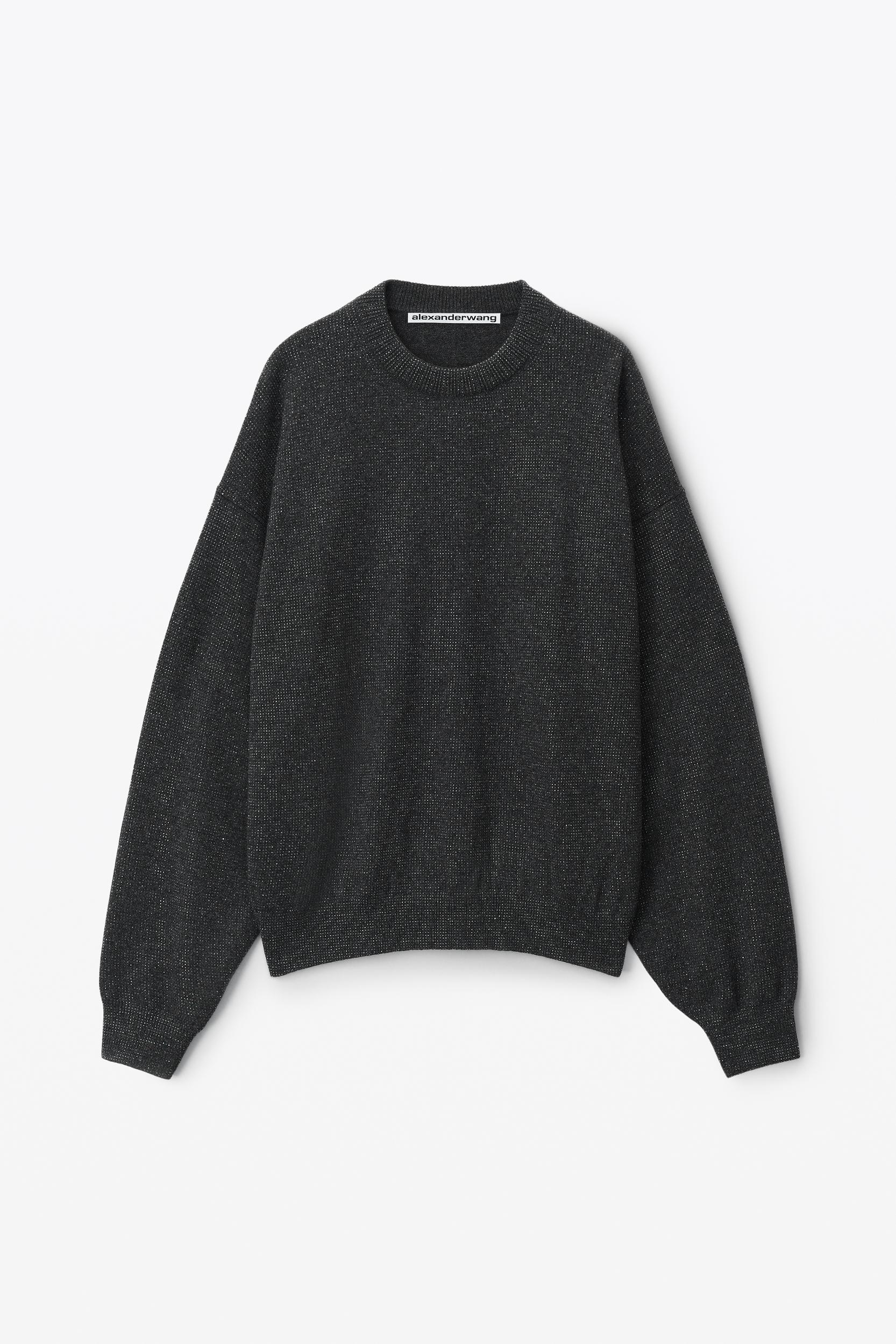 Crystal Hotfix Crewneck Pullover In Wool-cashmere Product Image