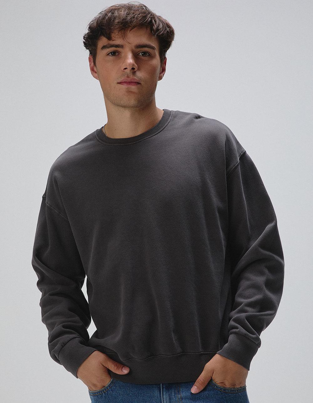 RSQ Mens Washed Oversized Crewneck Sweatshirt - GRAY Product Image