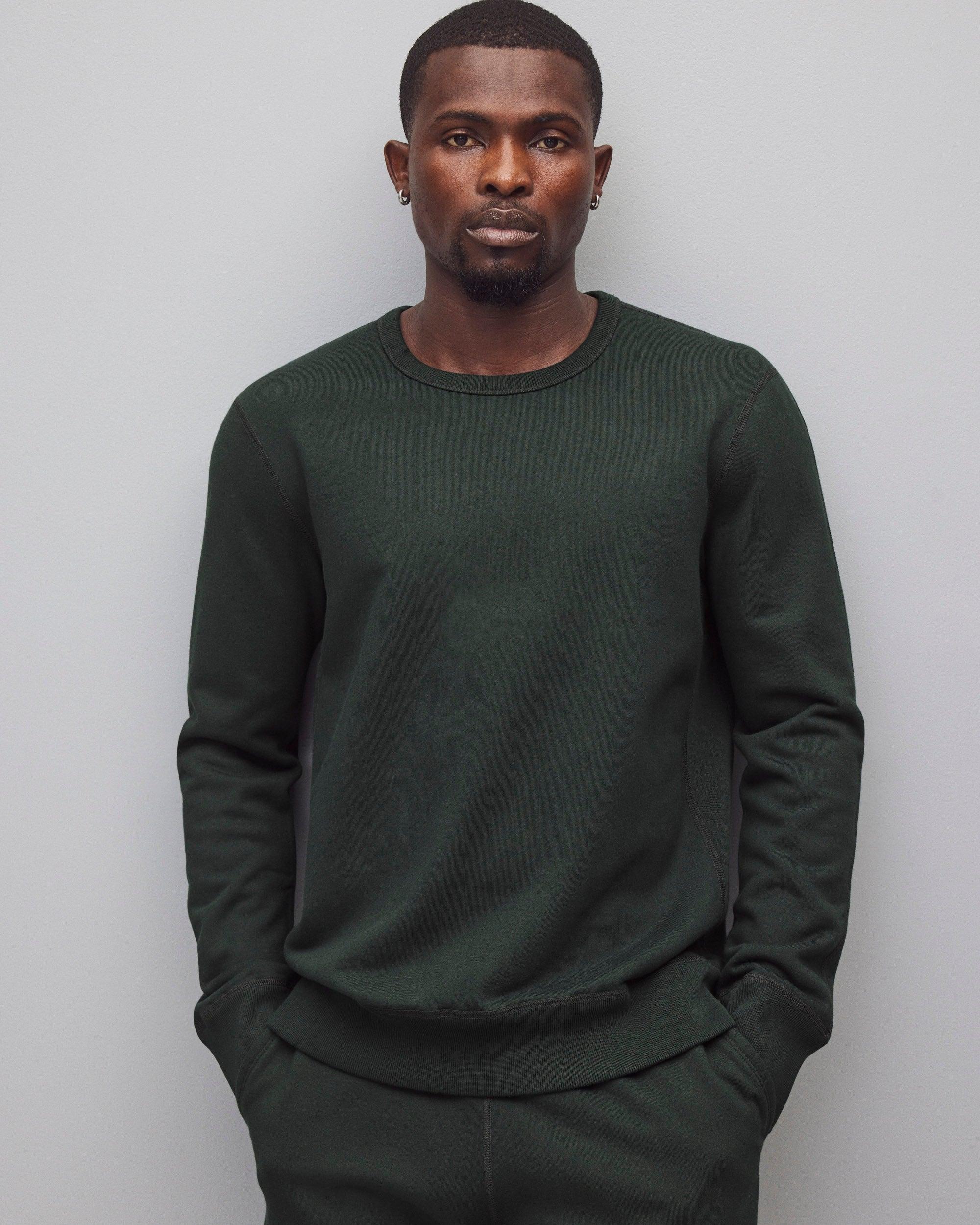 Midweight Terry Slim Crewneck - Vault Male Product Image