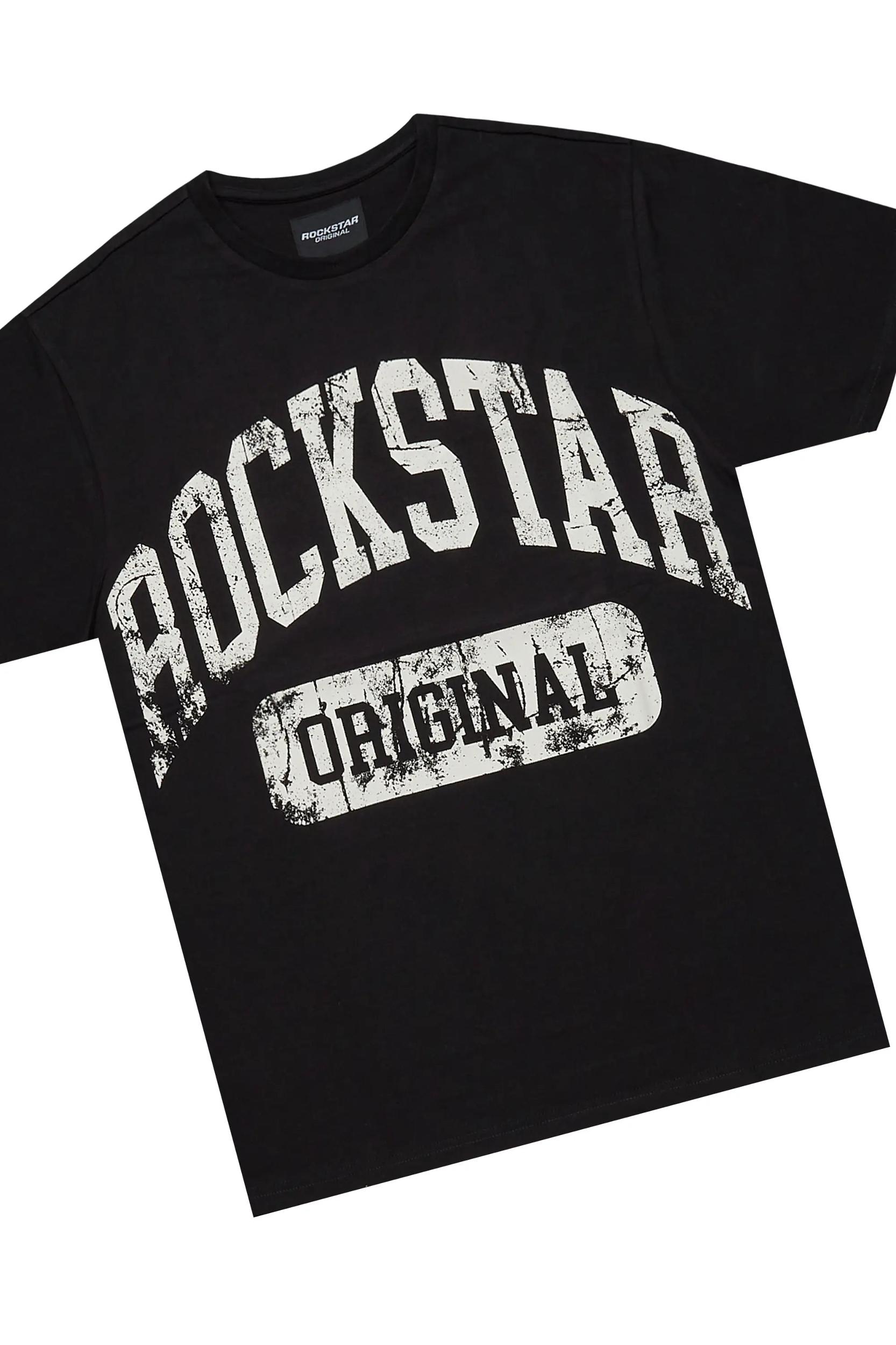 Members Black T-Shirt/Short Set Male Product Image