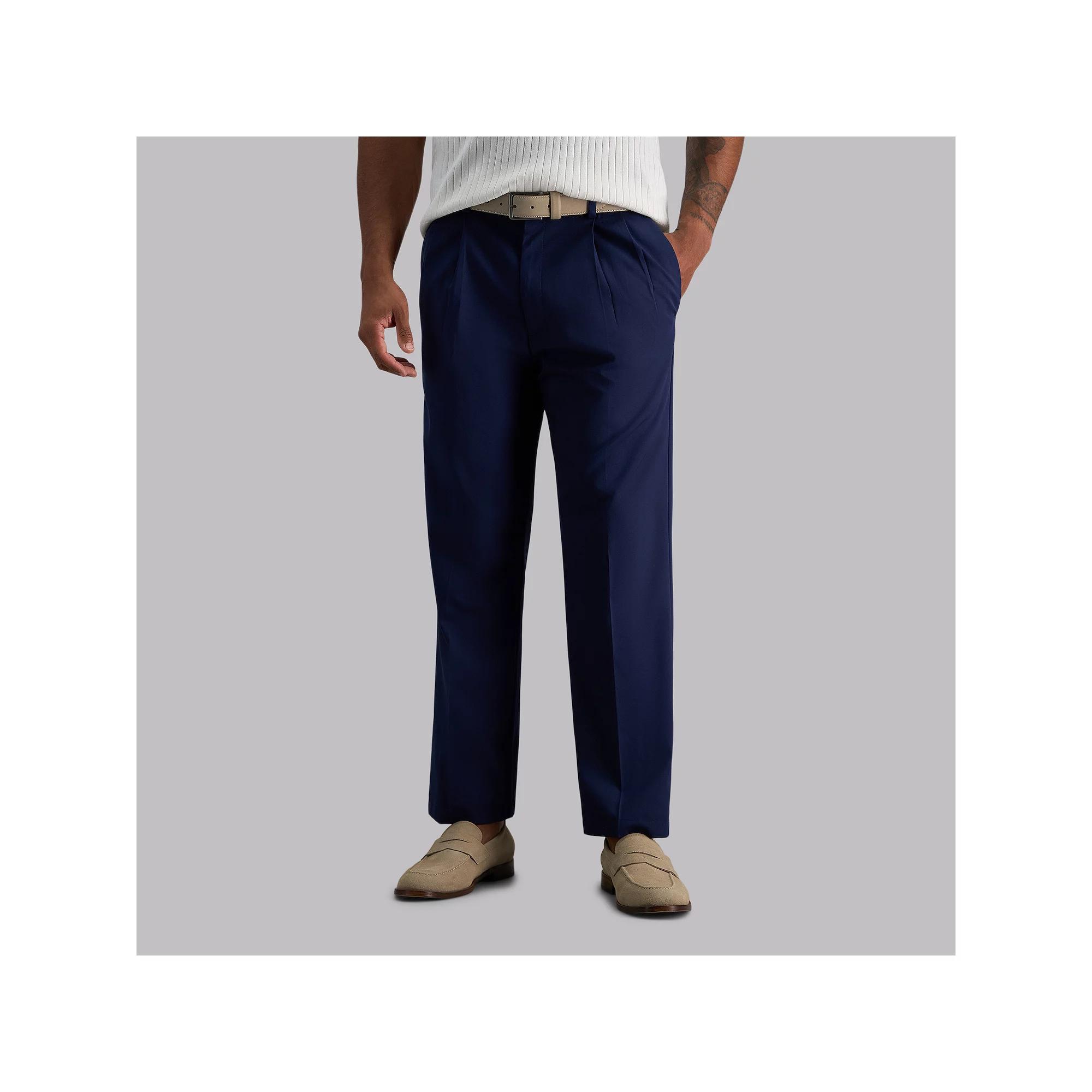 Men's Haggar® Cool Right® Performance Flex Classic-Fit Pleated Pants,  Product Image