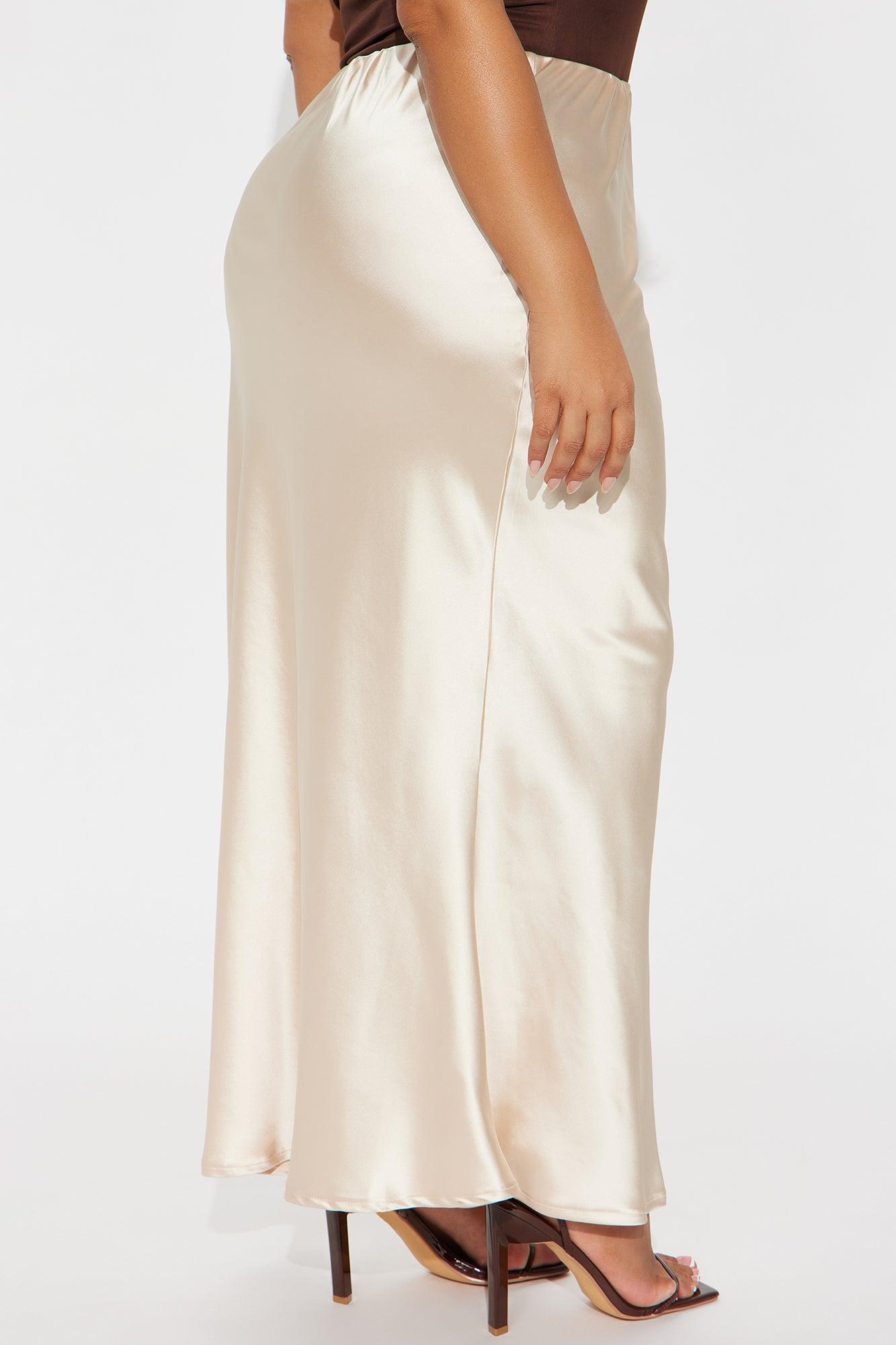 Kylie Satin Bias Cut Maxi Skirt - Champagne Female Product Image