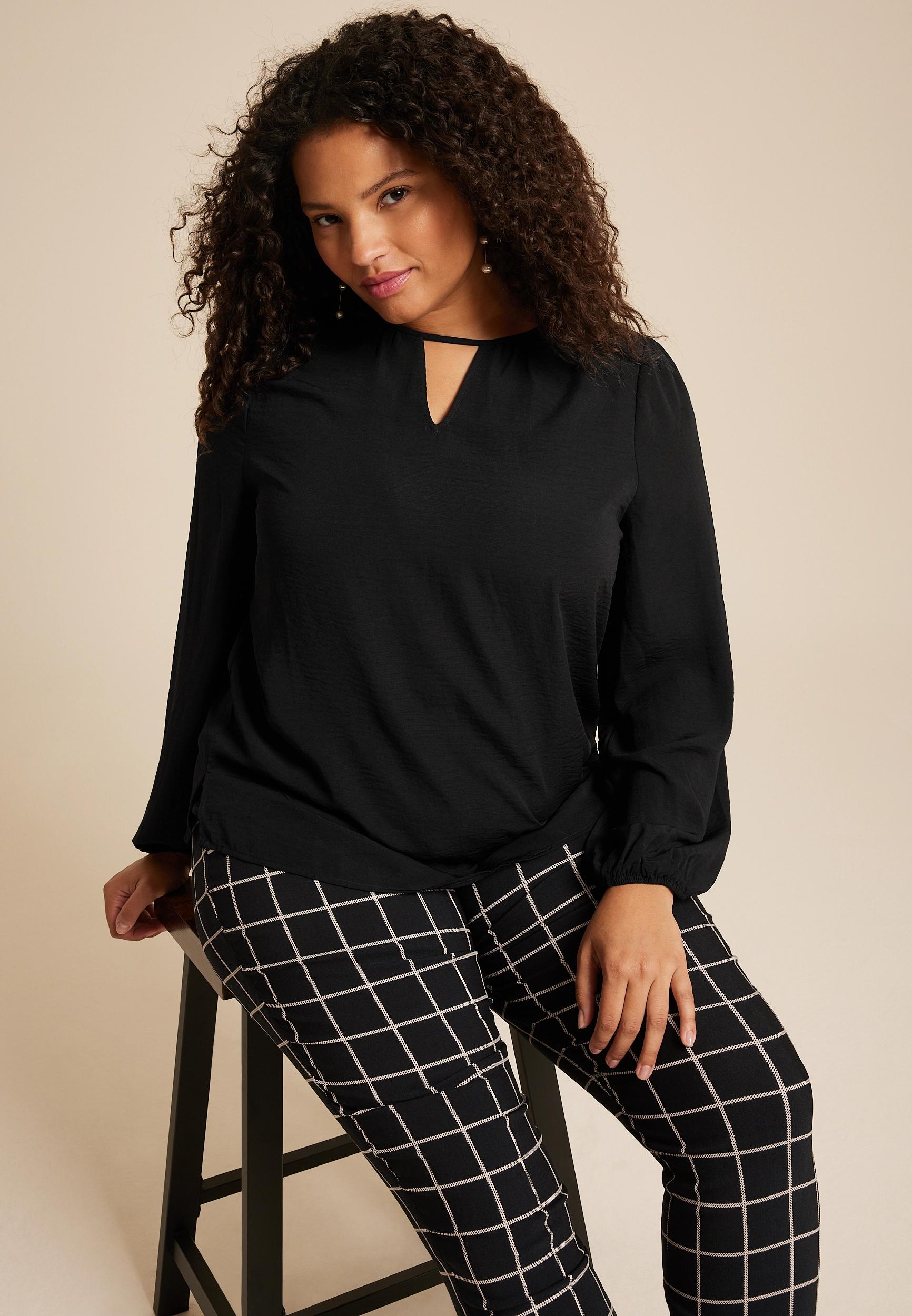 Maurices 4X Plus Size Womens Leighton Long Sleeve Blouse Product Image