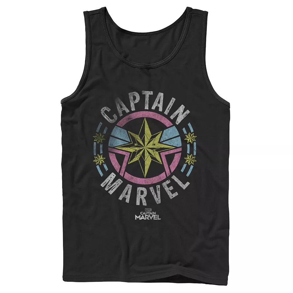 Men's Captain Marvel Retro Badge Tank Top,  Product Image