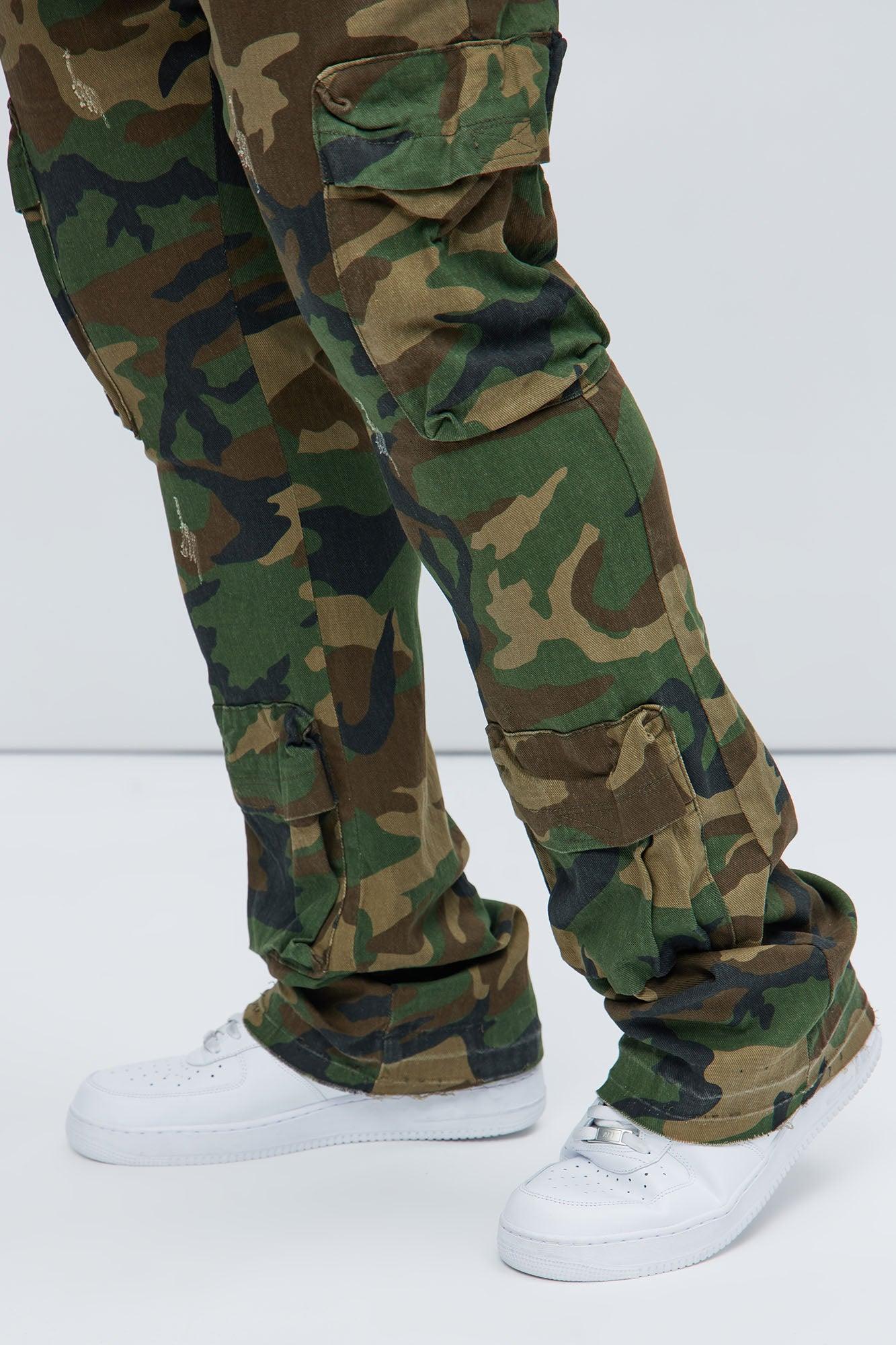 Pick Me Up Cargo Skinny Flare Pants - Camouflage Product Image