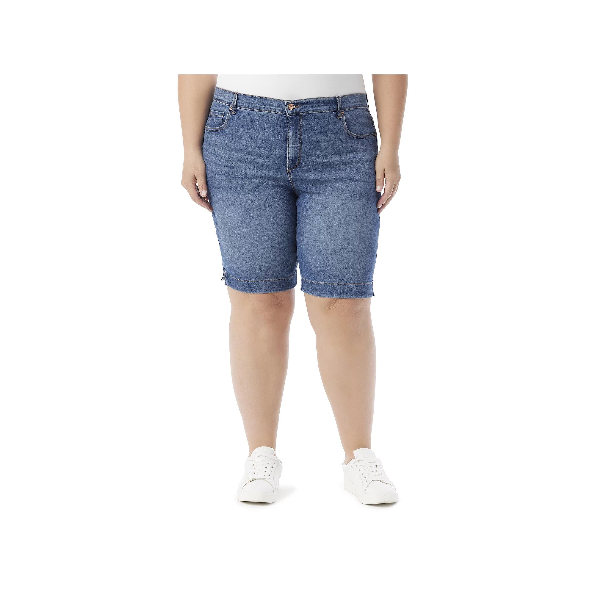 Plus Size Gloria Vanderbilt Amanda Bermuda Shorts, Womens Product Image