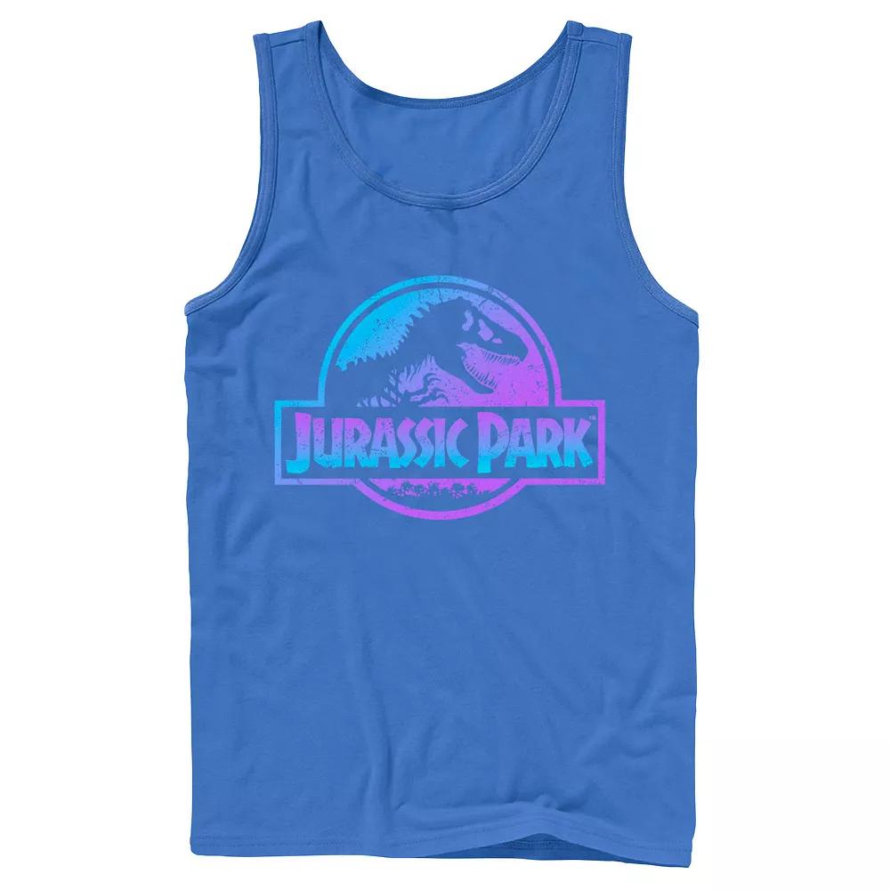 Men's Jurassic Park Neon Gradient Scene Tank Top,  Product Image