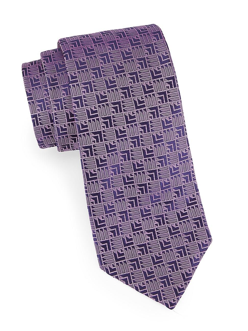 Mens Cube Print Silk Tie Product Image