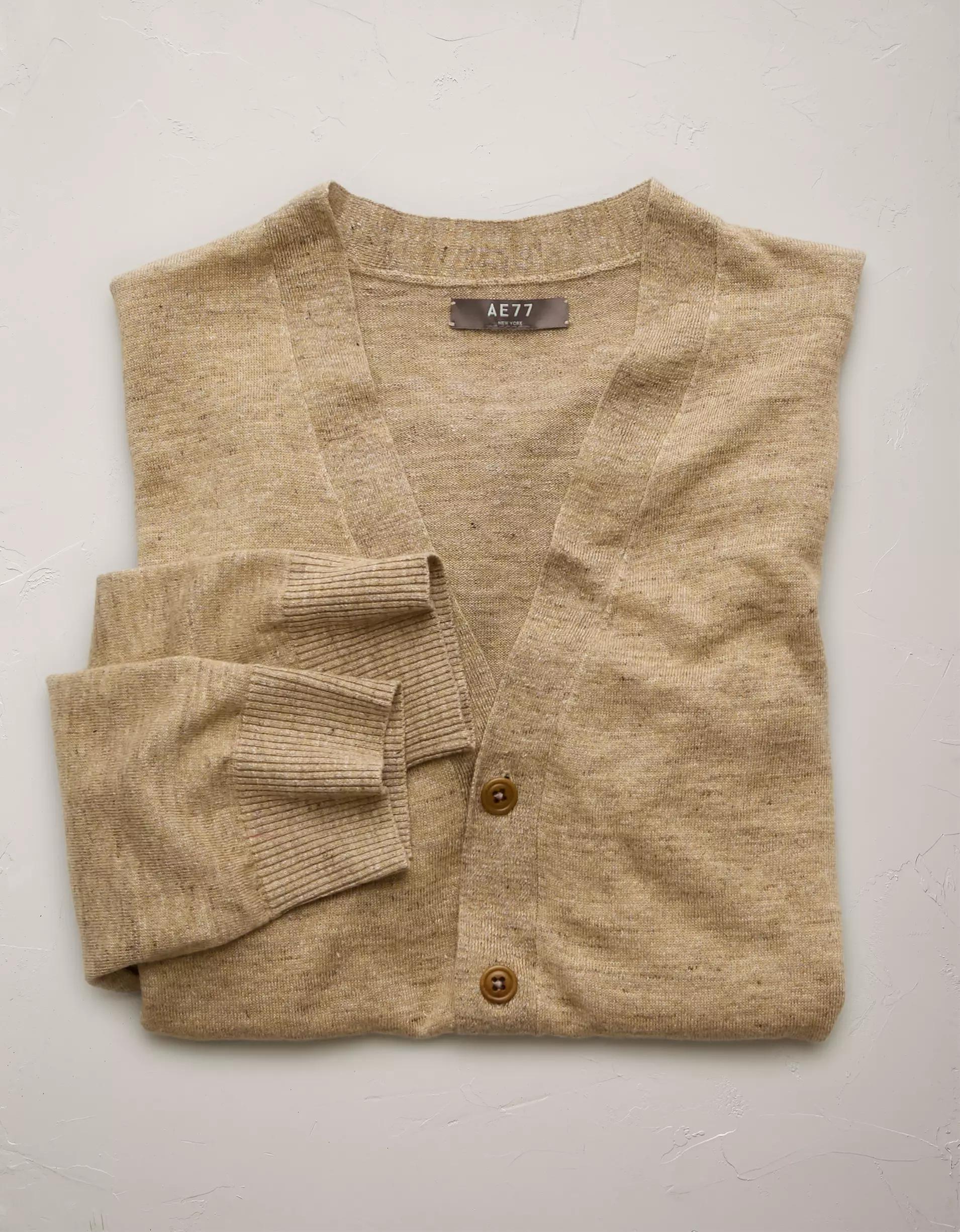 AE77 Premium Linen Cardigan Product Image
