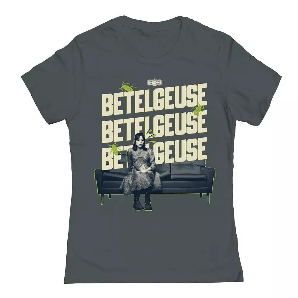 Junior's Say It 3 Times Beetlejuice Graphic Tee, Women's,  Product Image