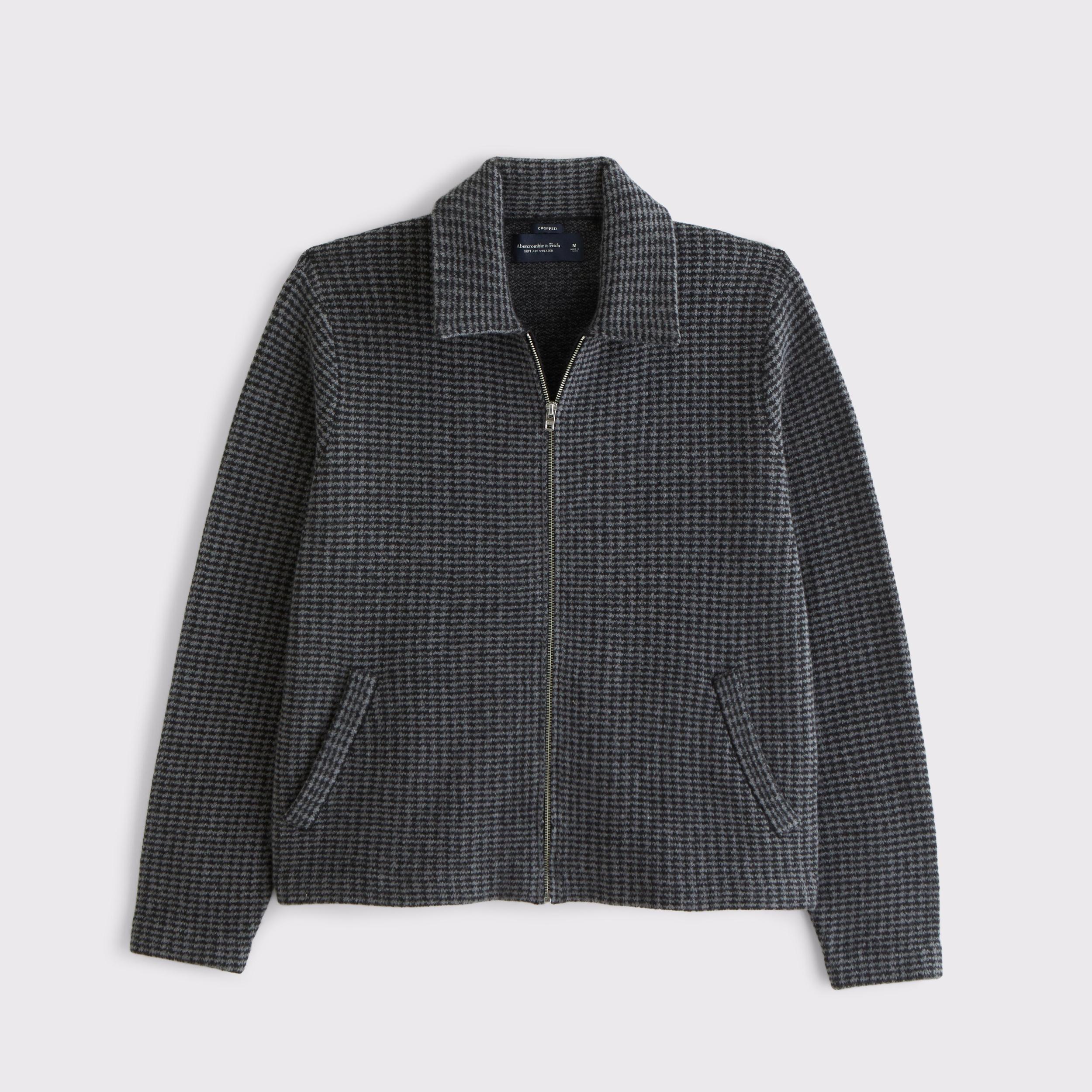 Cropped Sweater Shirt Jacket Product Image