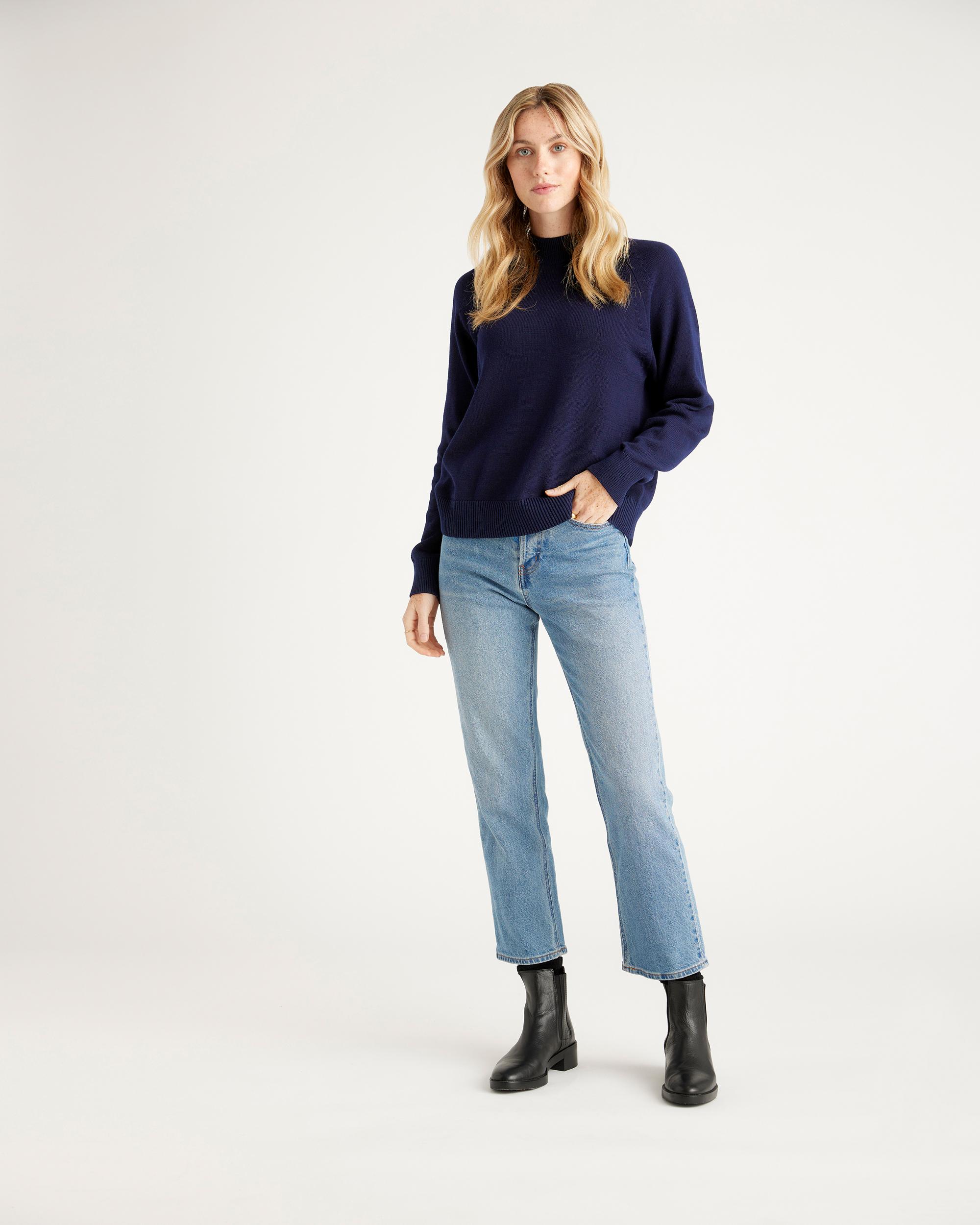 Quince | Women's Mockneck Sweater Size XS, Organic Cotton Product Image
