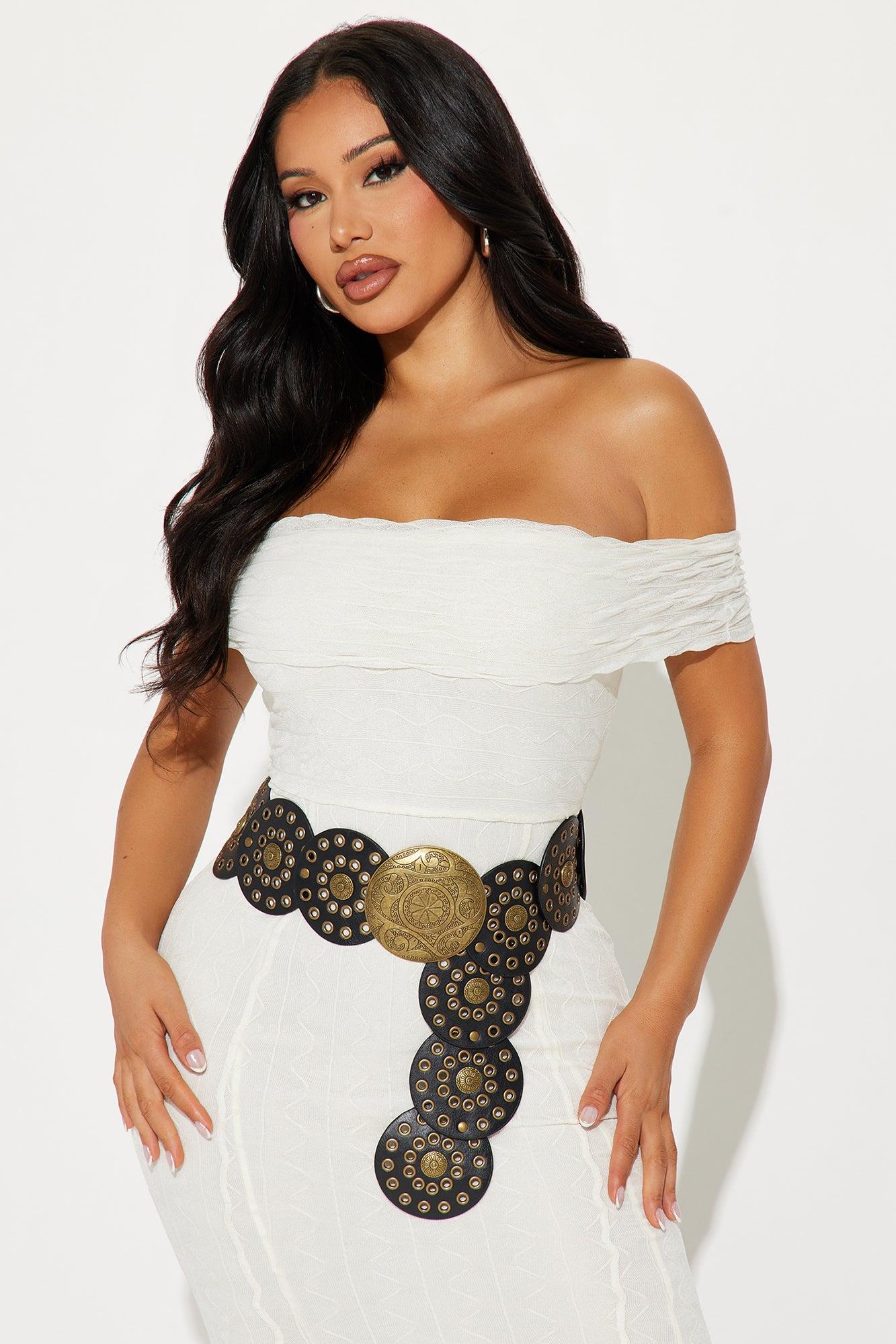 Sophie Belted Maxi Dress - Cream Product Image