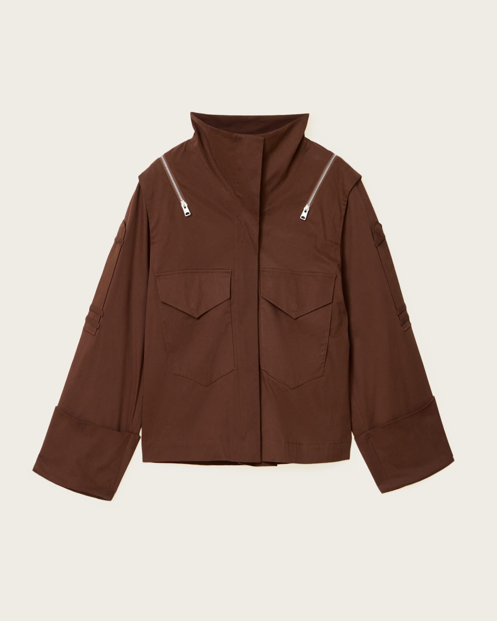 Leighton Cotton Utility Jacket PENNY BROWN | ALLSAINTS US Product Image
