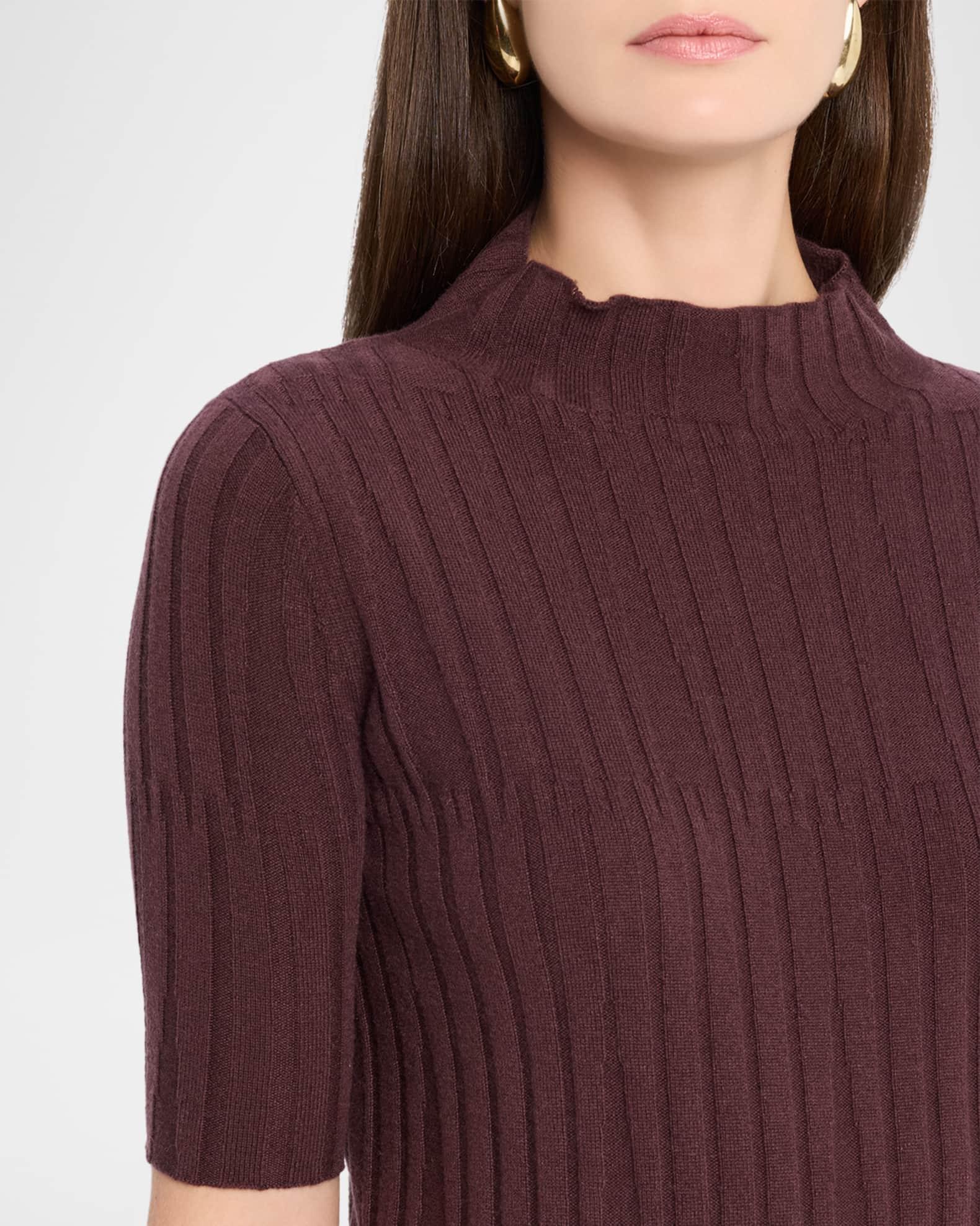 Cashmere Ribbed Mock-Neck Sweater Product Image