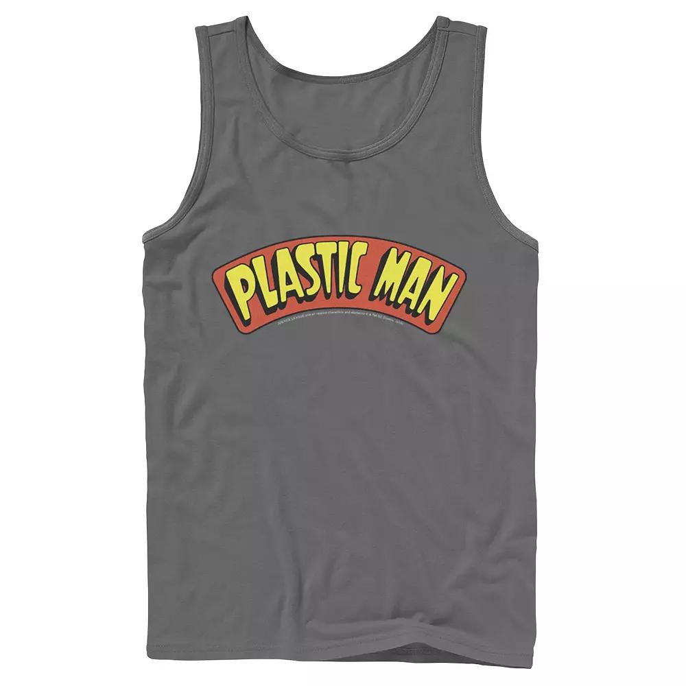 Men's DC Comics Plastic Man Text Logo Poster Tank Top,  Product Image