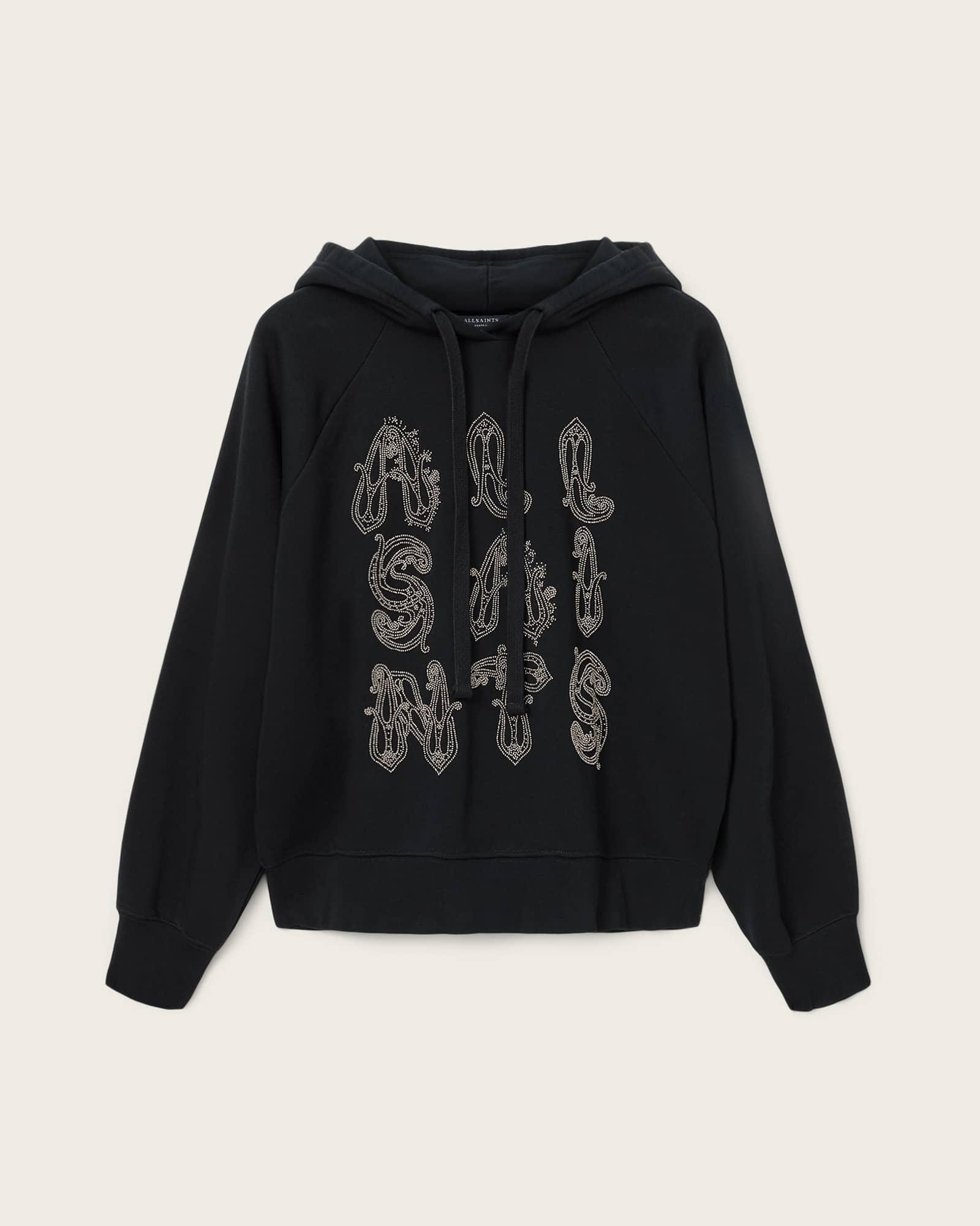 Ella Oversized Talon Hoodie Black | ALLSAINTS US Product Image