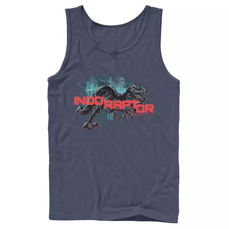 Men's Jurassic Park Neon Gradient Scene Tank Top,  Product Image