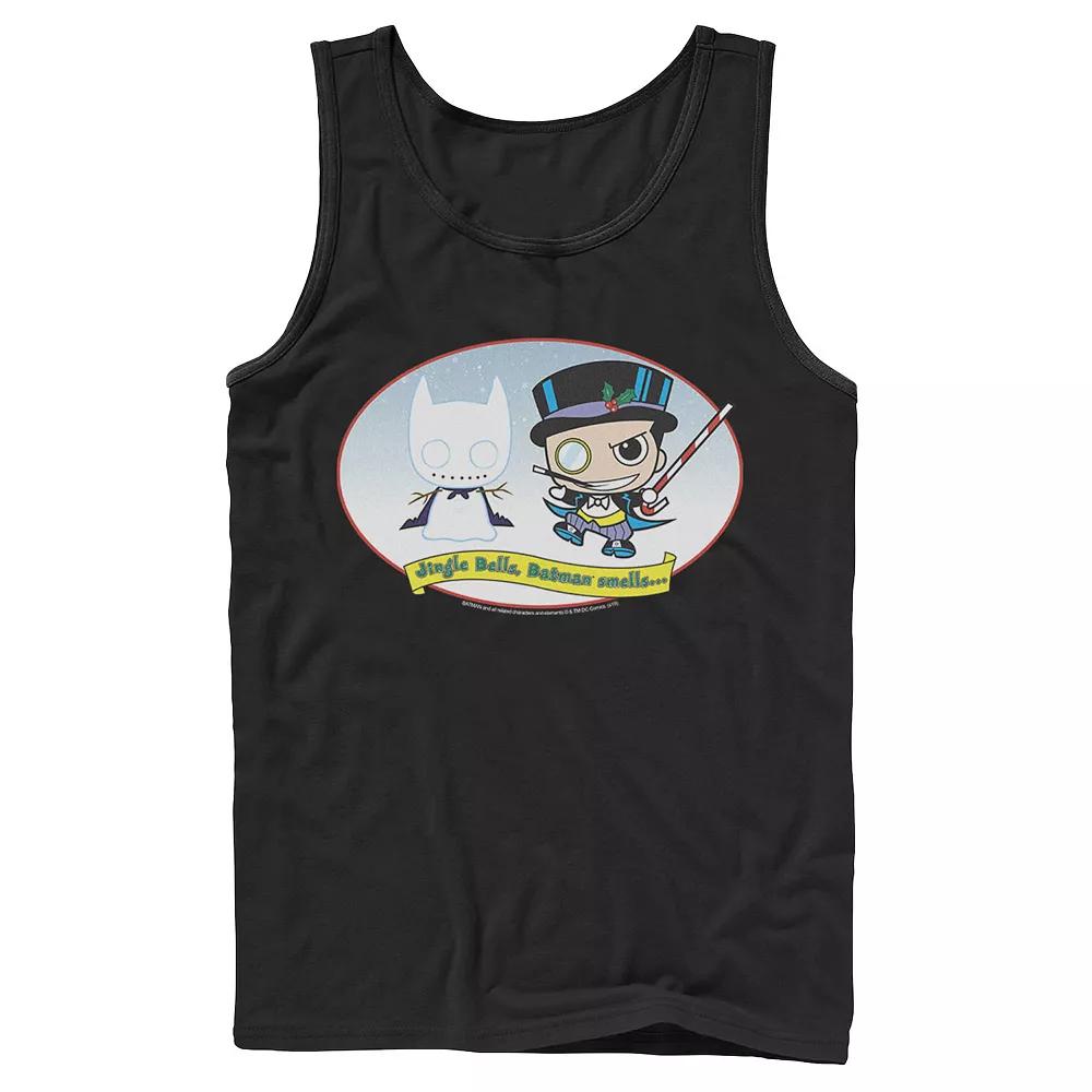 Men's DC Comics The Penguin Jingle Bells Batman Smells Christmas Tank Top,  Product Image