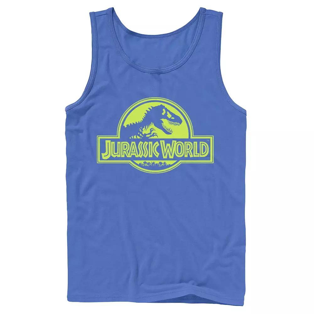 Men's Jurassic Park Beige Flat Movie Logo Tank Top,  Product Image