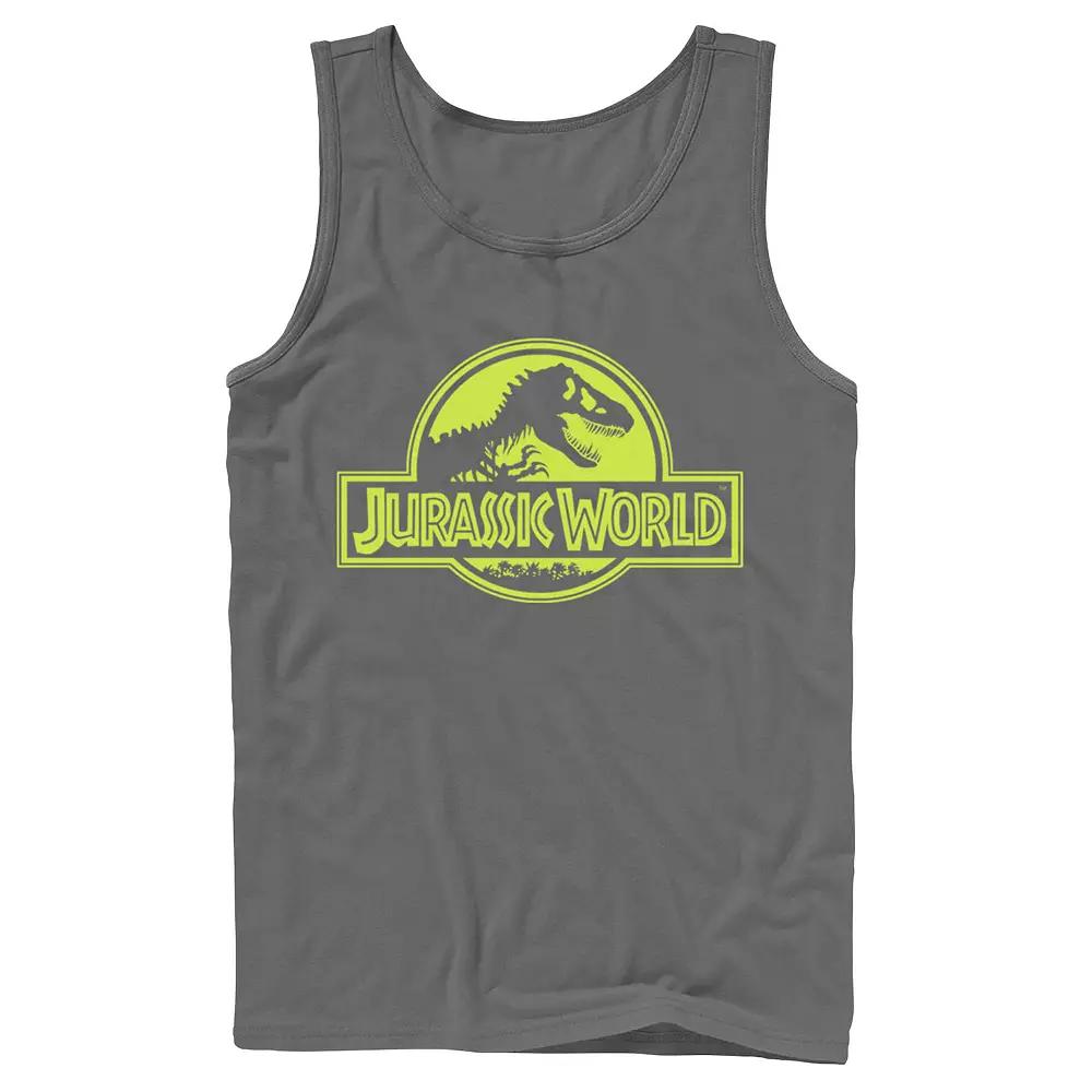 Men's Jurassic World Neon Logo Tank Top,  Product Image