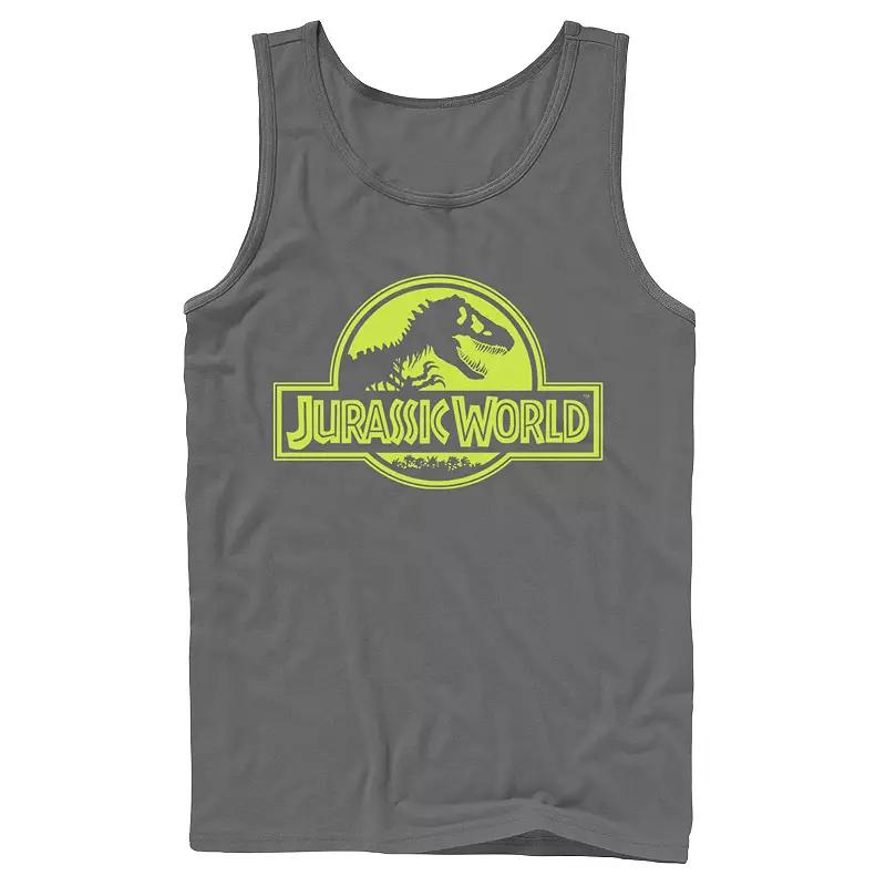Men's Jurassic World Neon Logo Tank Top,  Product Image