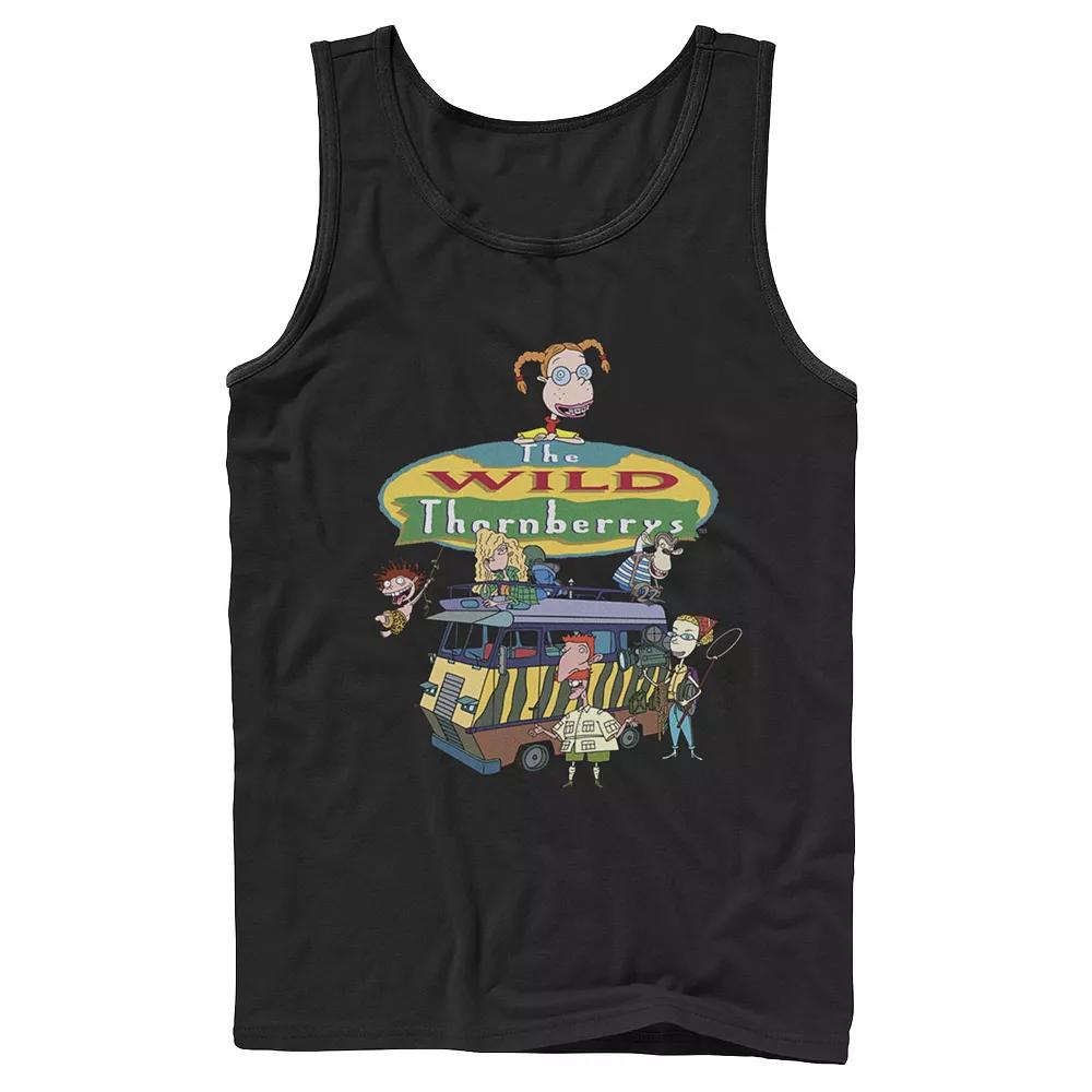 Men's Jurassic Park Gradient Sunset Logo Icon Tank Top,  Product Image