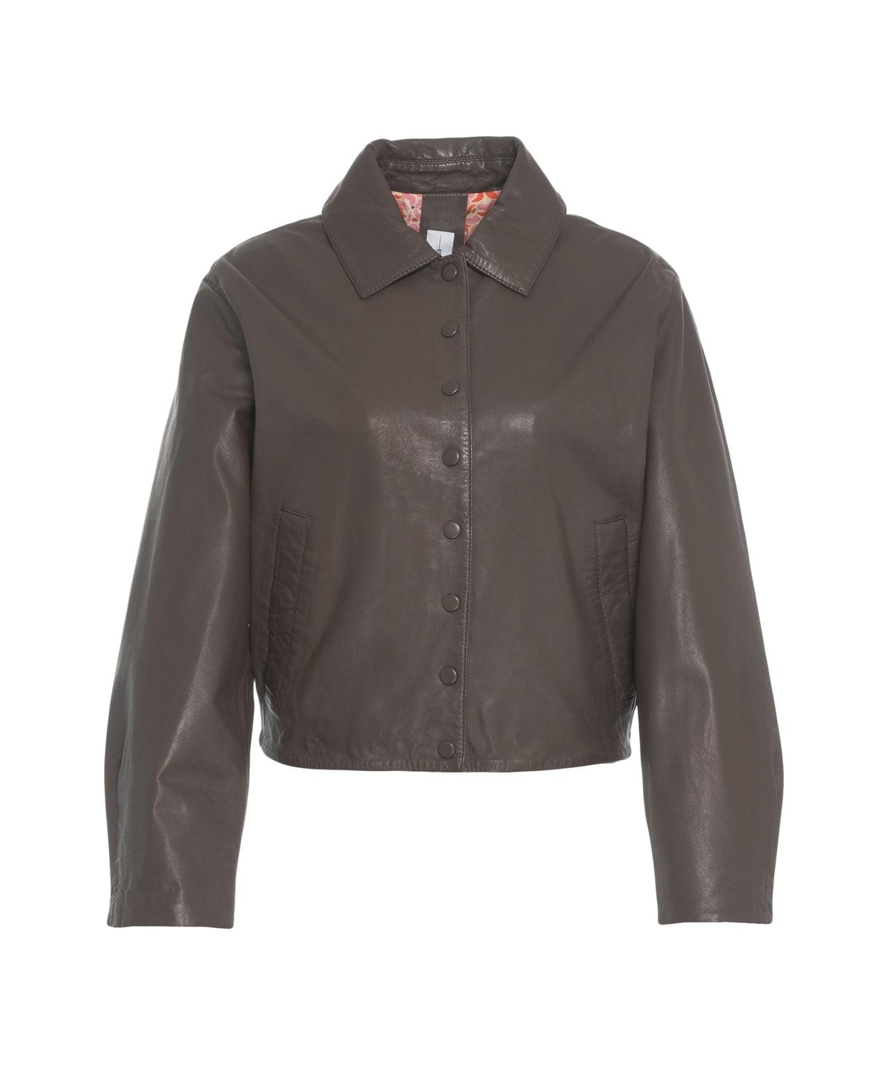 Leather bomber jacket Product Image