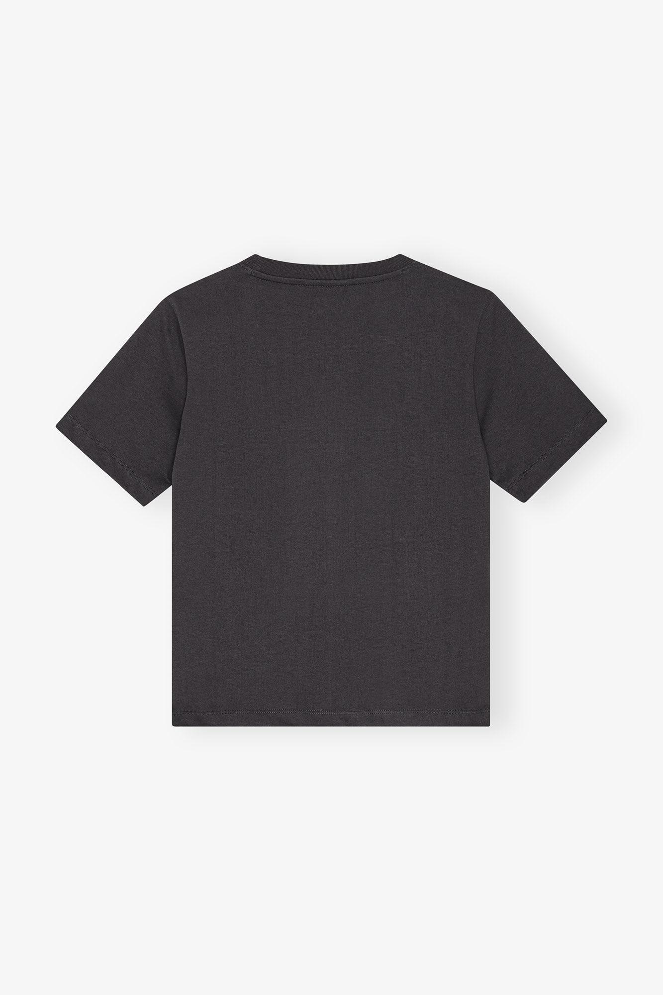 Black Cropped Heart T-Shirt Product Image