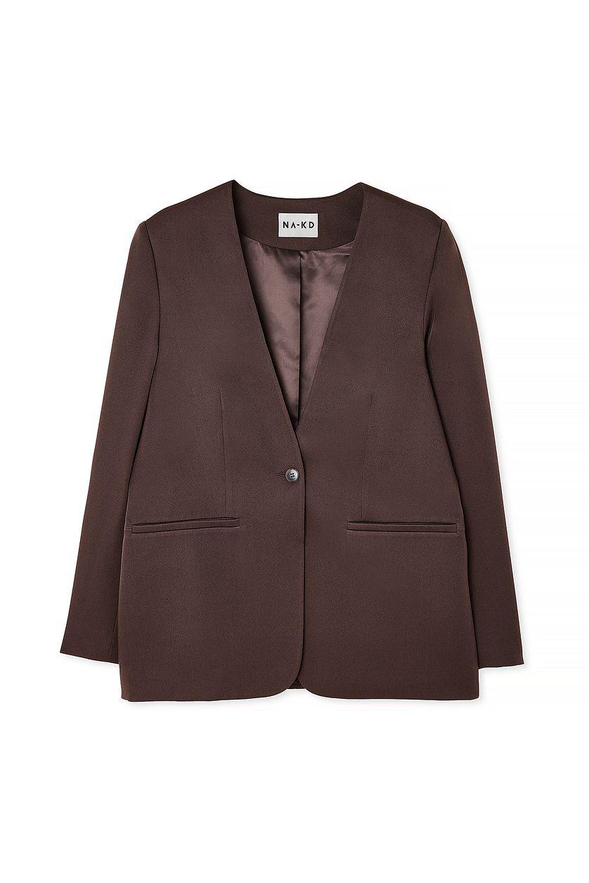 Straight Oversized No Lapel Blazer Product Image
