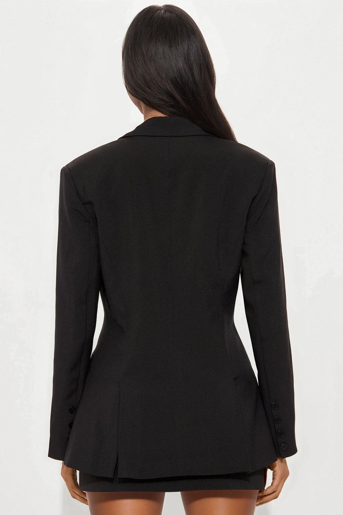 Giselle Double Breasted Hourglass Blazer - Black Female Product Image